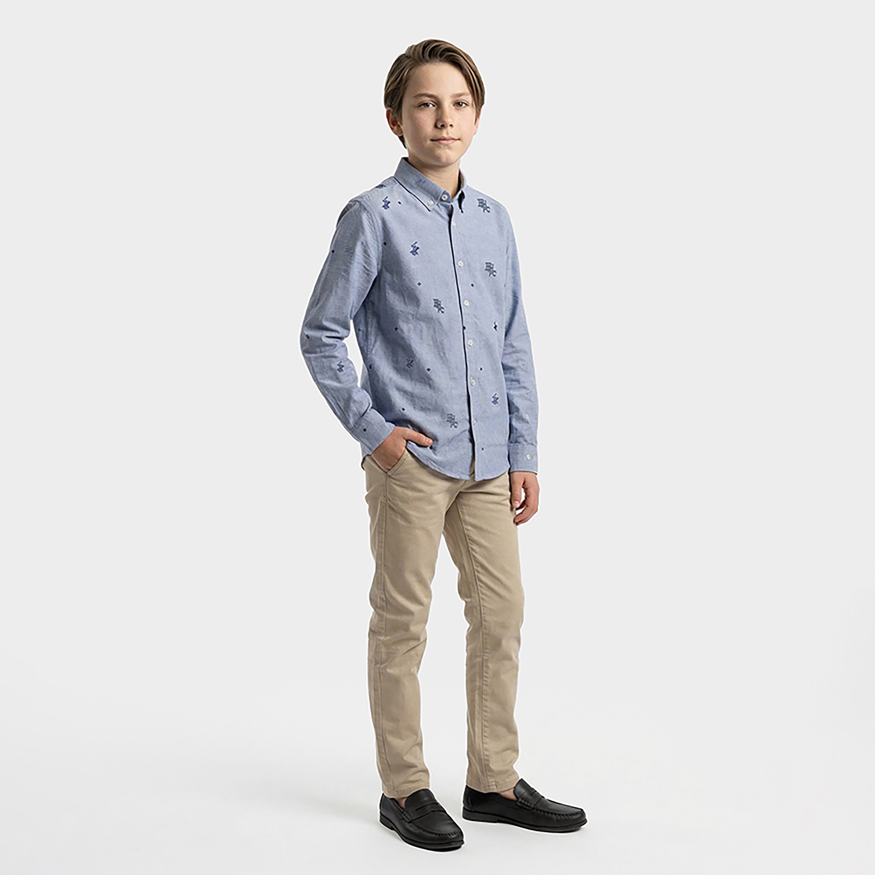 Beverly Hills Polo Club Printed Cotton Long Sleeves Mandarin Collar Shirt-boys-clothing-shirts-image-4