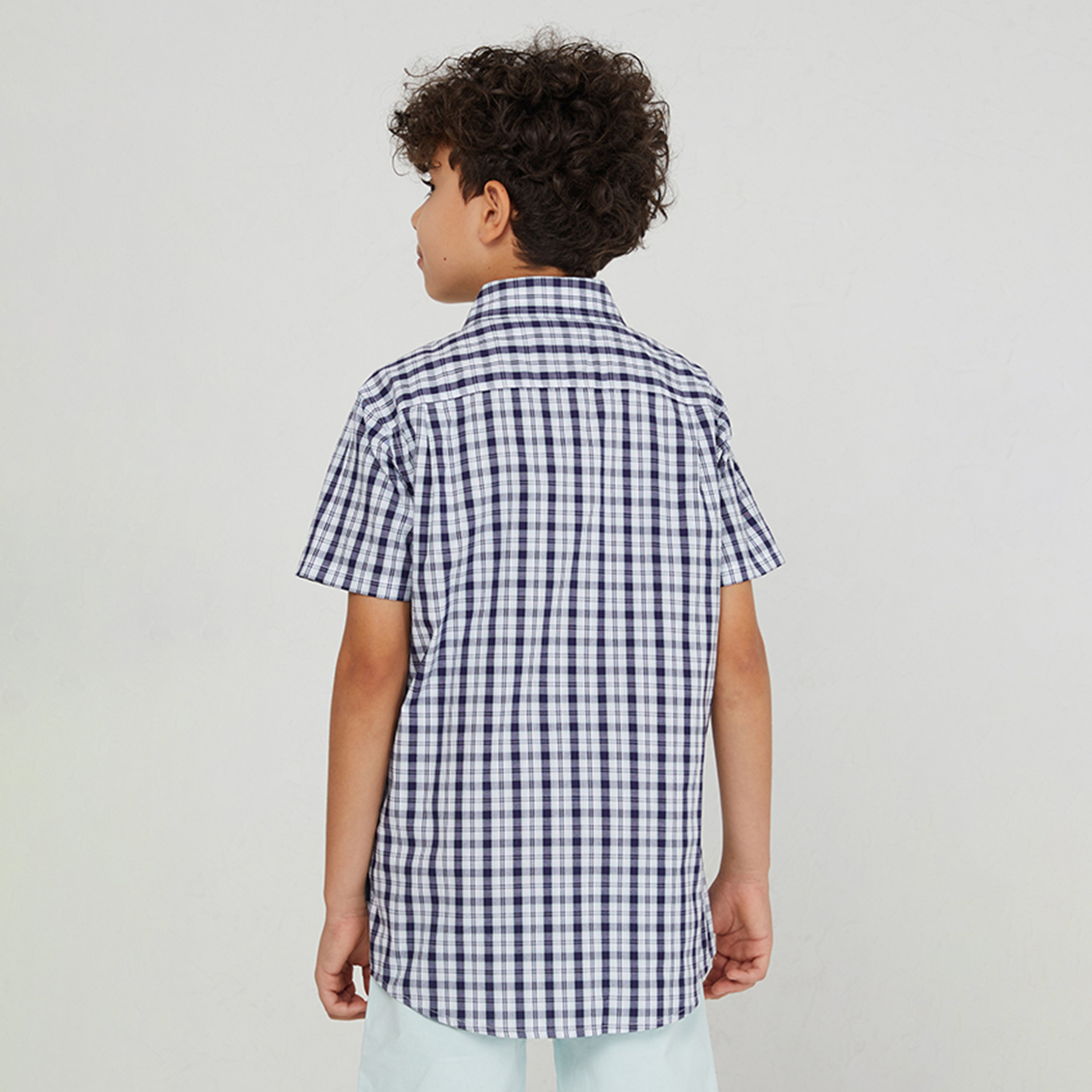 Beverly Hills Polo Club Cotton Checked Neck Shirt-boys-clothing-shirts-image-4