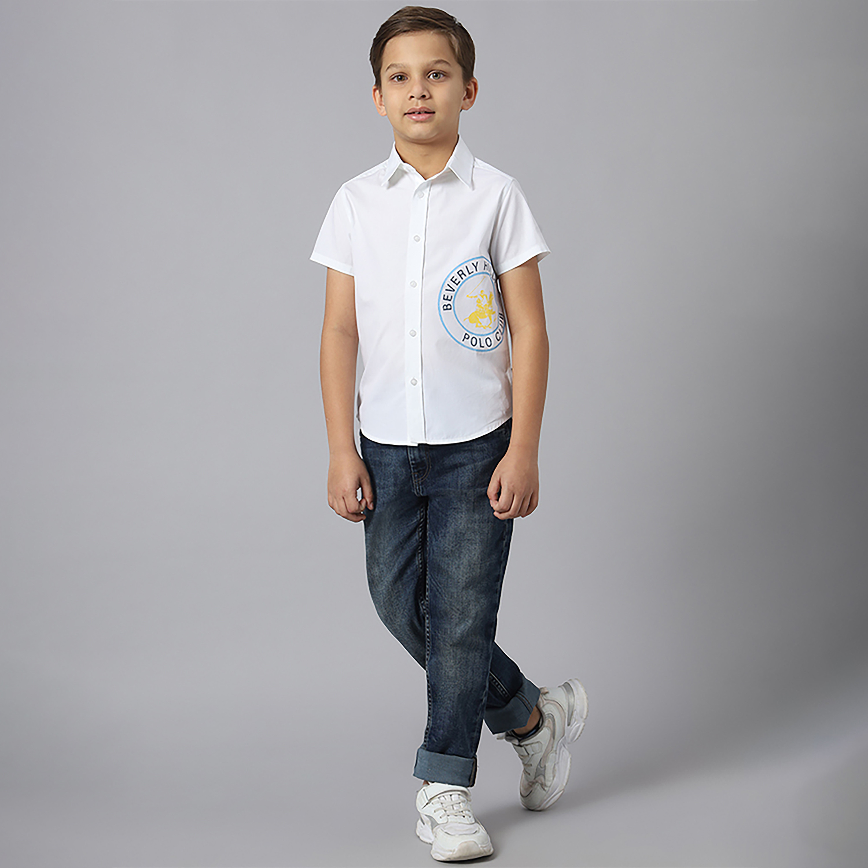 Beverly Hills Polo Club Graphic Cotton Short Sleeves Collared Shirt-boys-clothing-shirts-image-2