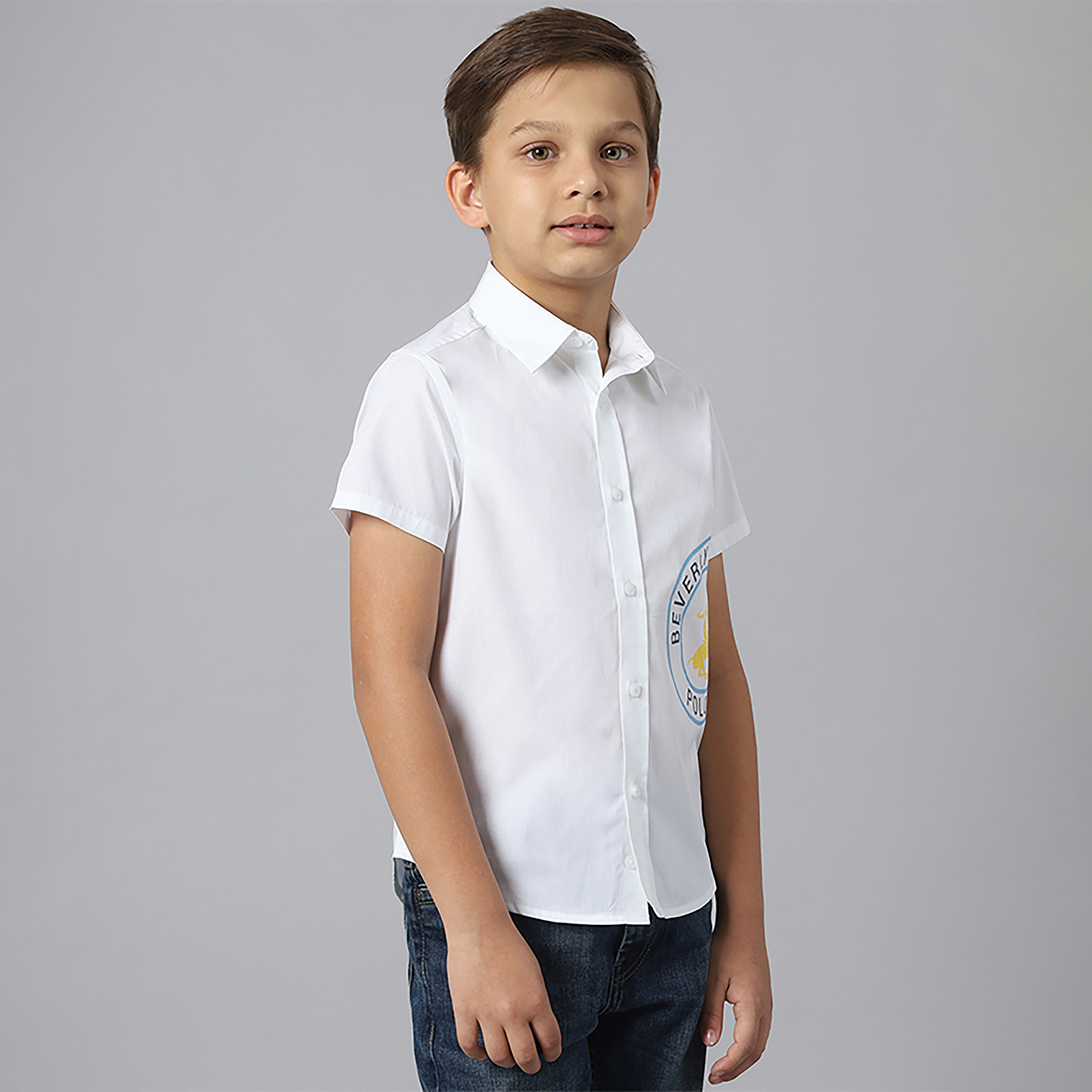 قميص قطن رجالي بأكمام قصيرة وياقة مع طبعة جرافيك من بيفرلي هيلز بولو كلوب-boys-clothing-shirts-image-4