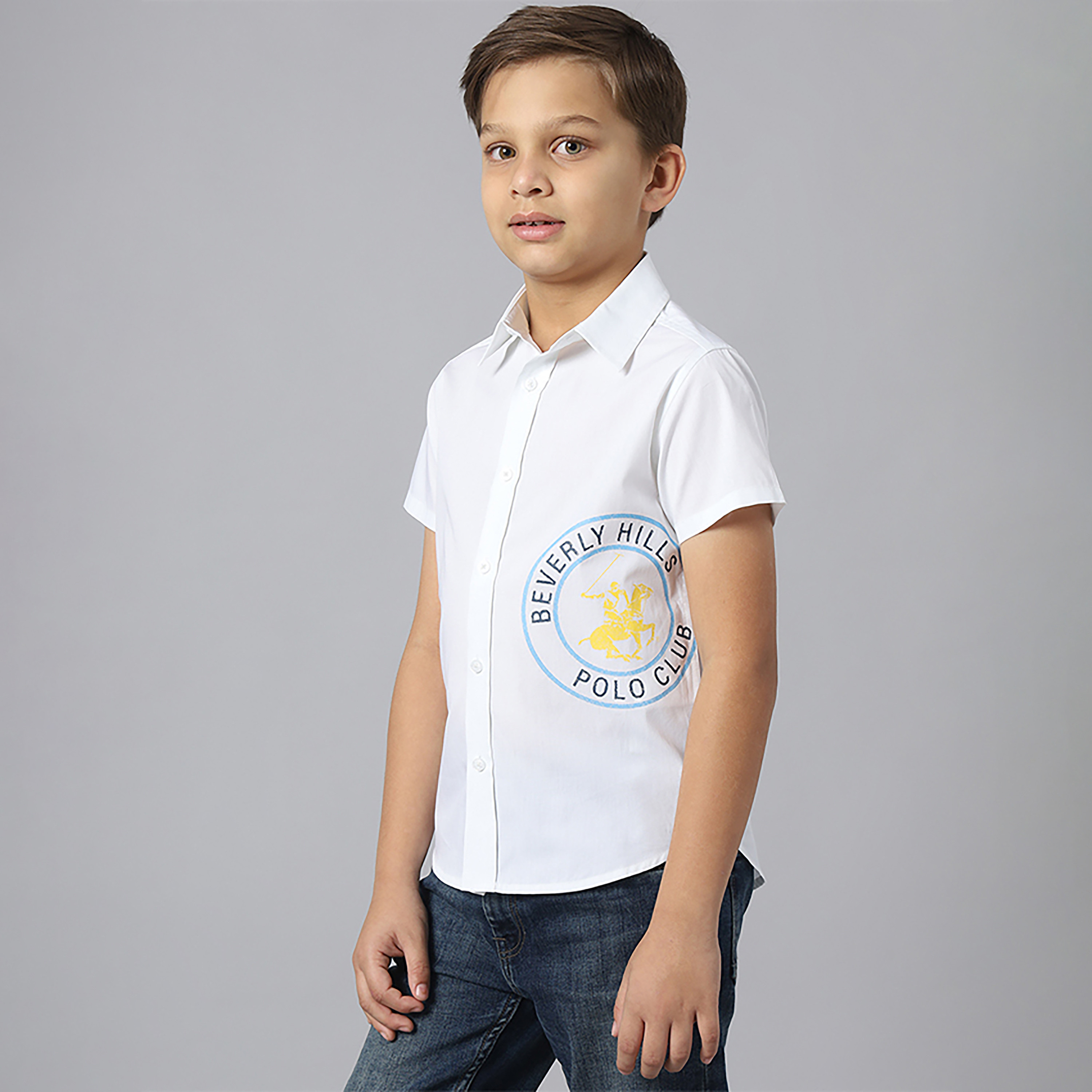 قميص قطن رجالي بأكمام قصيرة وياقة مع طبعة جرافيك من بيفرلي هيلز بولو كلوب-boys-clothing-shirts-image-5