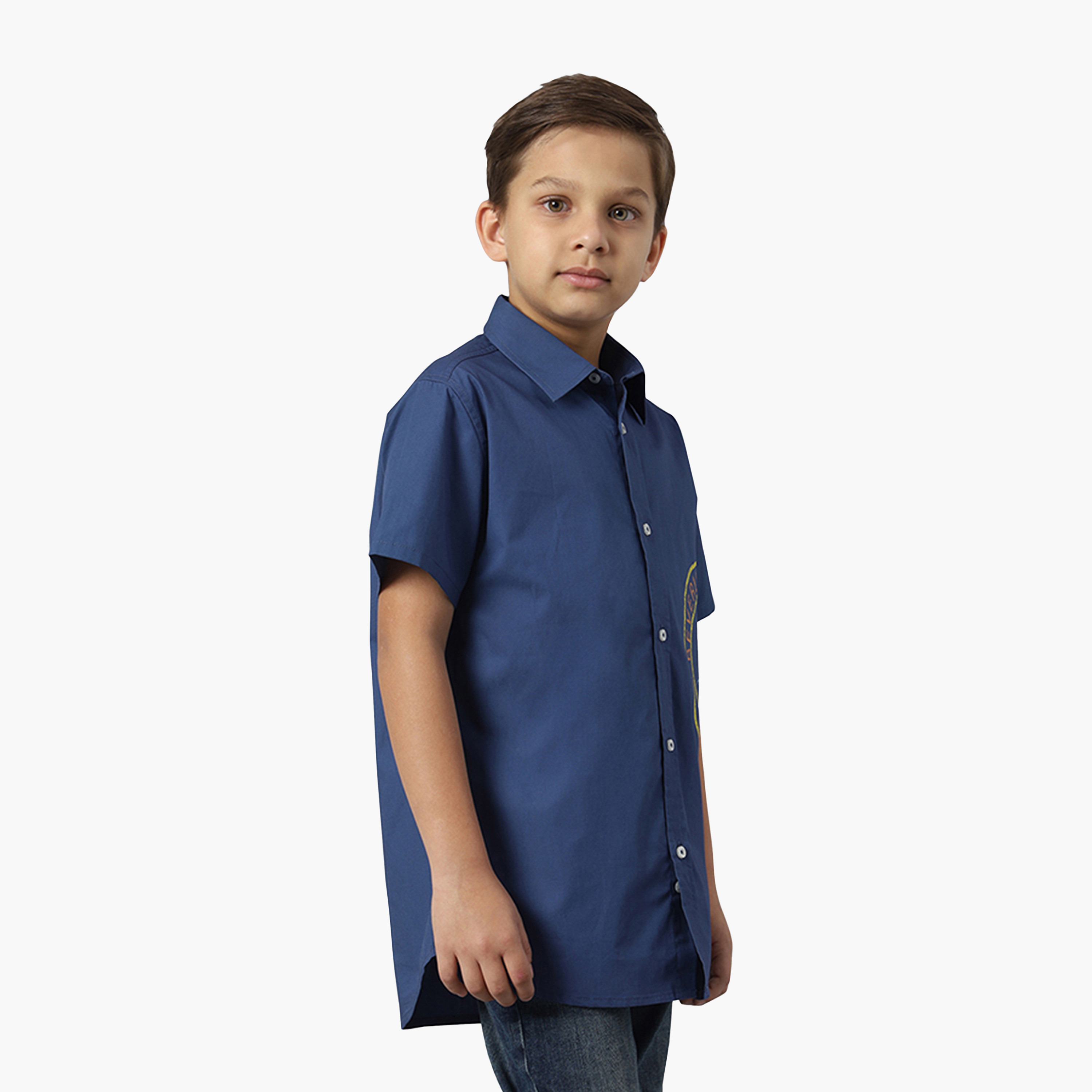 Beverly Hills Polo Club Cotton Solid Neck Shirt-boys-clothing-shirts-image-3