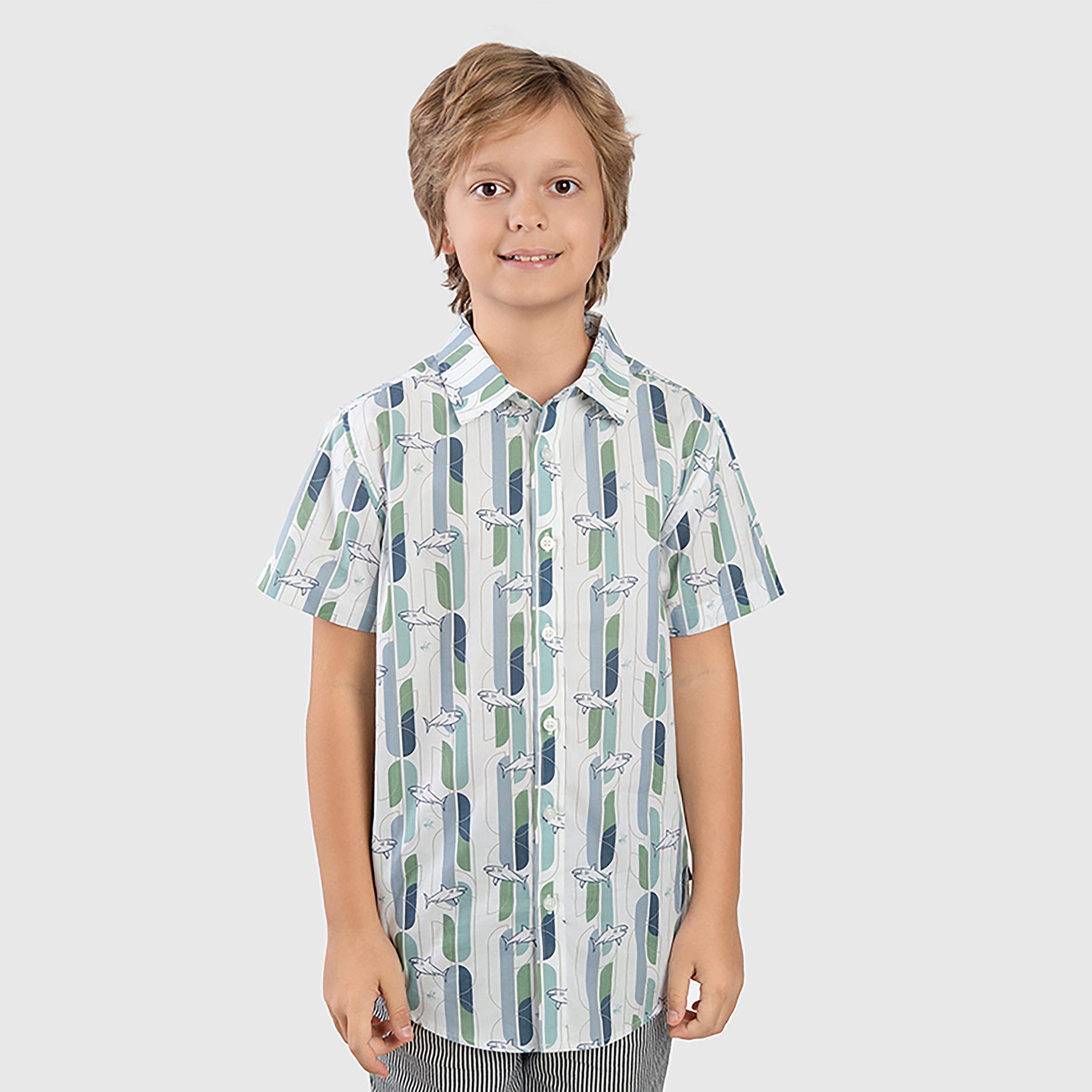 Beverly Hills Polo Club Printed Short Sleeves Shirt-boys-clothing-shirts-image-1