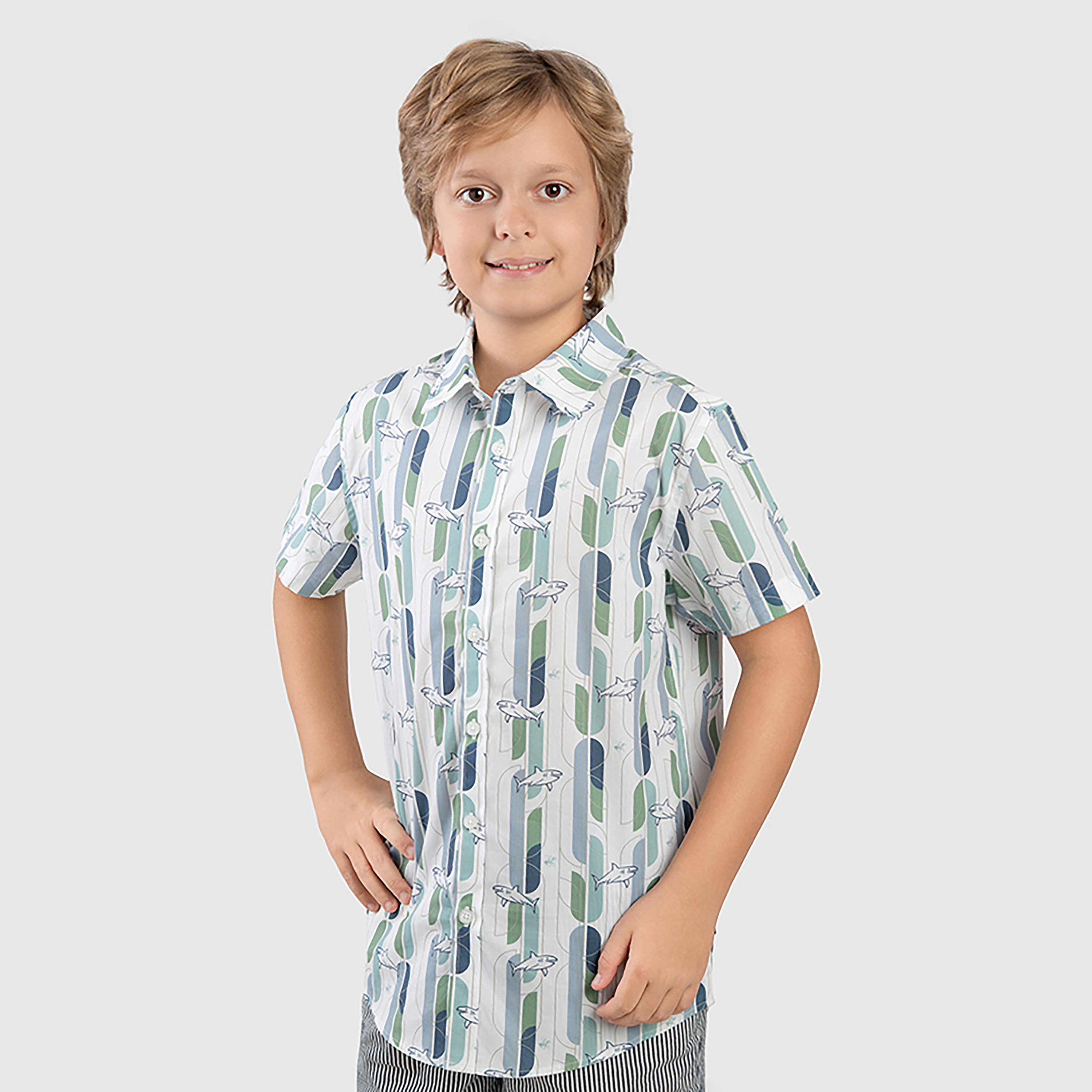 Beverly Hills Polo Club Printed Short Sleeves Shirt-boys-clothing-shirts-image-2