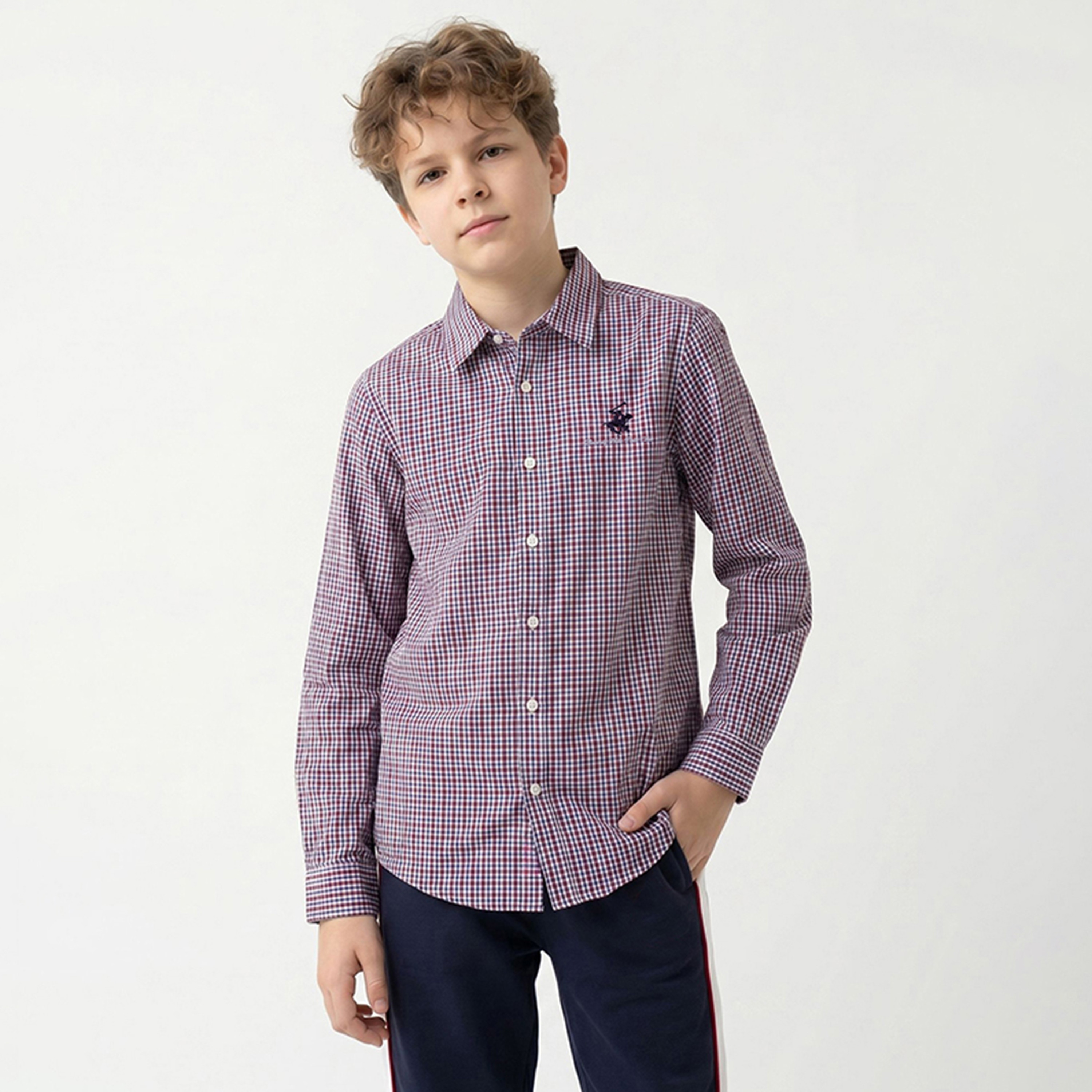 Beverly Hills Polo Club Checked Long Sleeves Shirt-boys-clothing-shirts-image-1