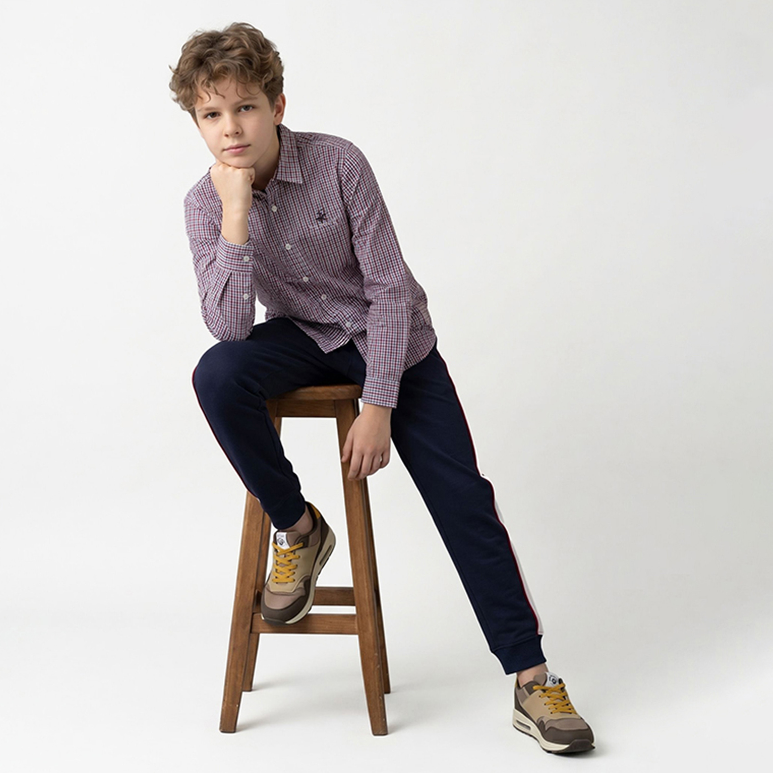قميص بأكمام طويلة بنقشة كاروهات من بيفرلي هيلز بولو كلوب-boys-clothing-shirts-image-3