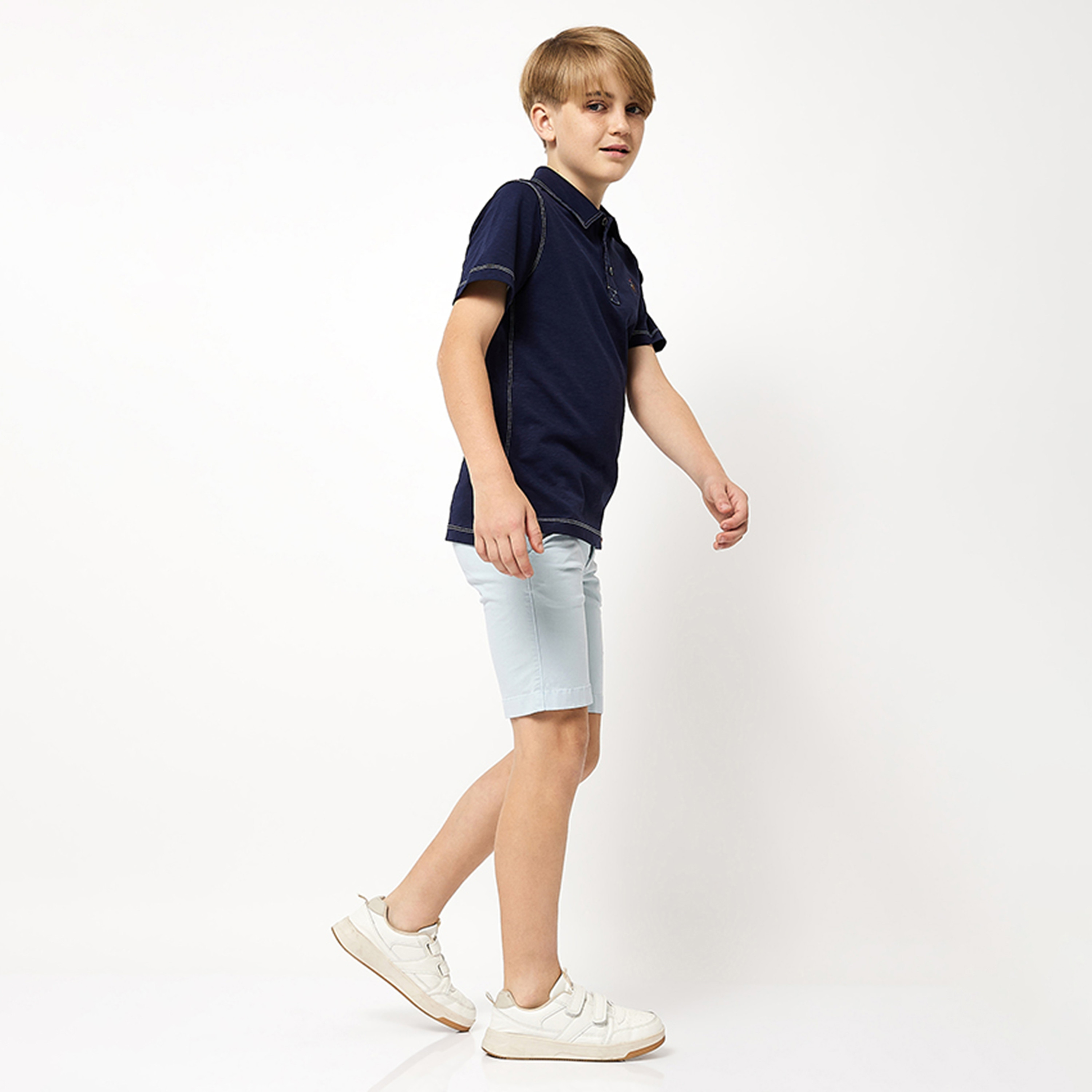 Beverly Hills Polo Club Cotton Solid Button Shorts-boys-clothing-bottoms-shorts-image-2