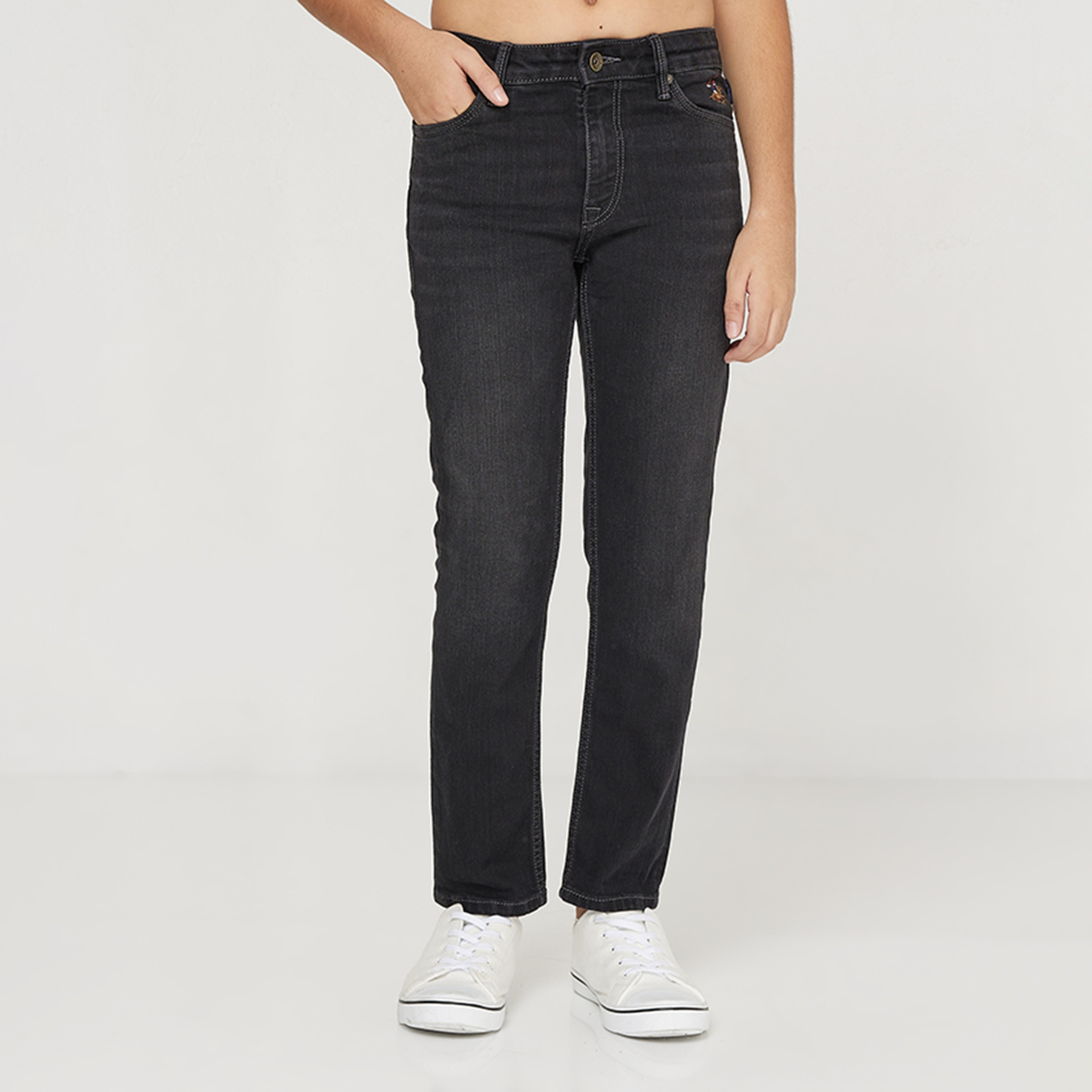 بنطلون جينز قصة مستقيمة سادة من بيفرلي هيلز بولو كلوب-boys-clothing-bottoms-jeans-image-1