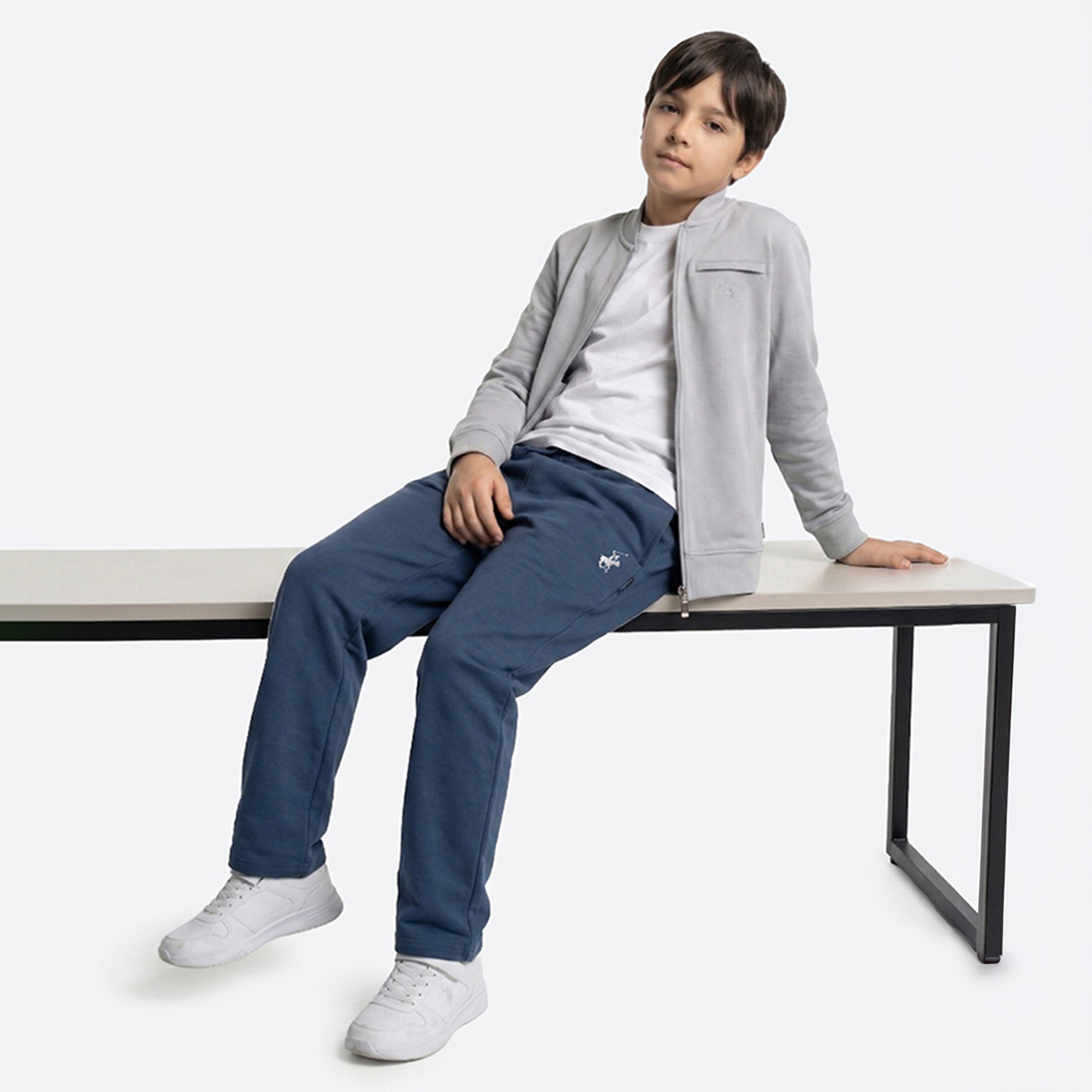 بنطال رياضي قطن رجالي سادة بخصر مطاطي وبرباط من بيفرلي هيلز بولو كلوب-boys-clothing-bottoms-joggersandtrackpants-image-2