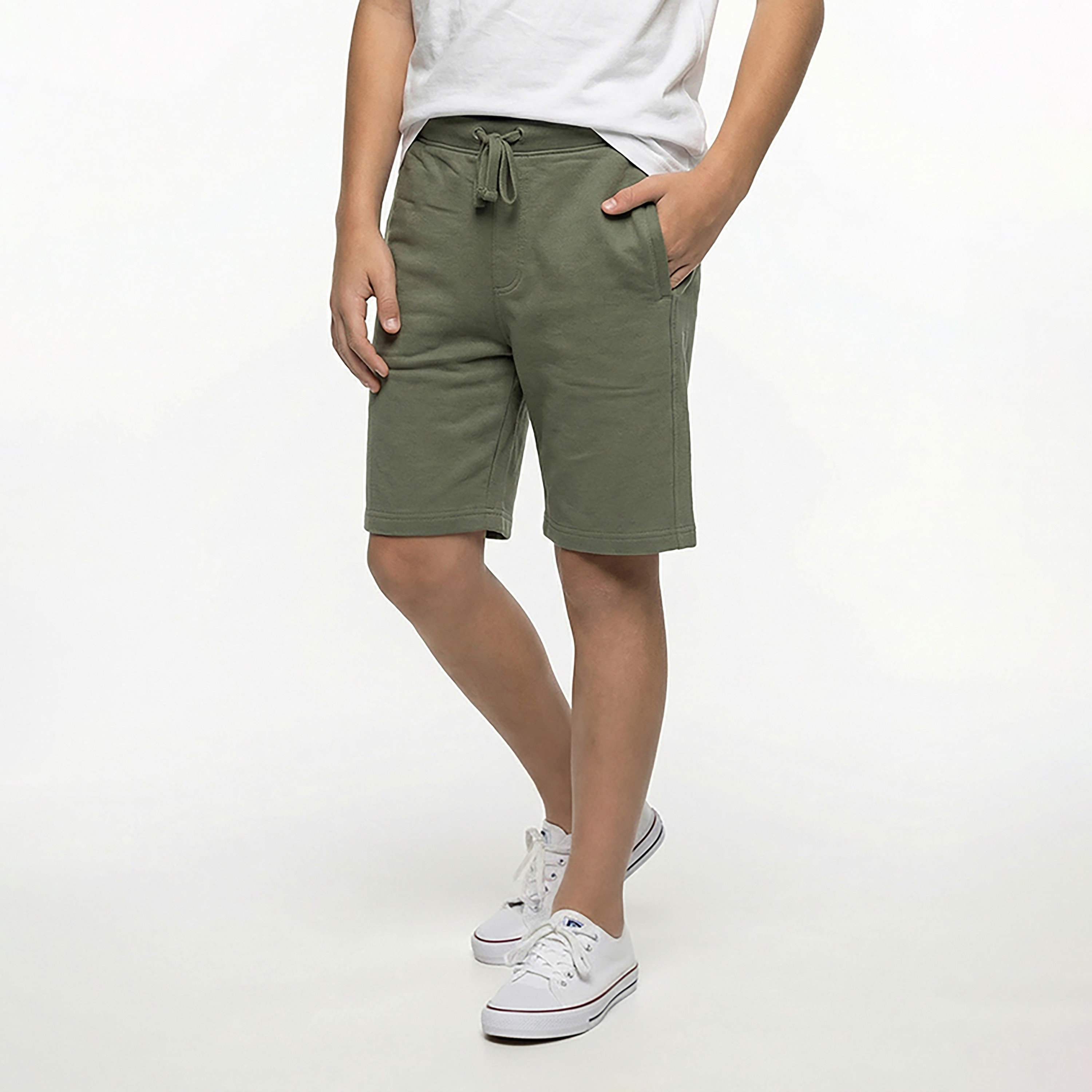 شورت قطن رجالي سادة بخصر مطاطي وبرباط من بيفرلي هيلز بولو كلوب-boys-clothing-bottoms-shorts-image-1