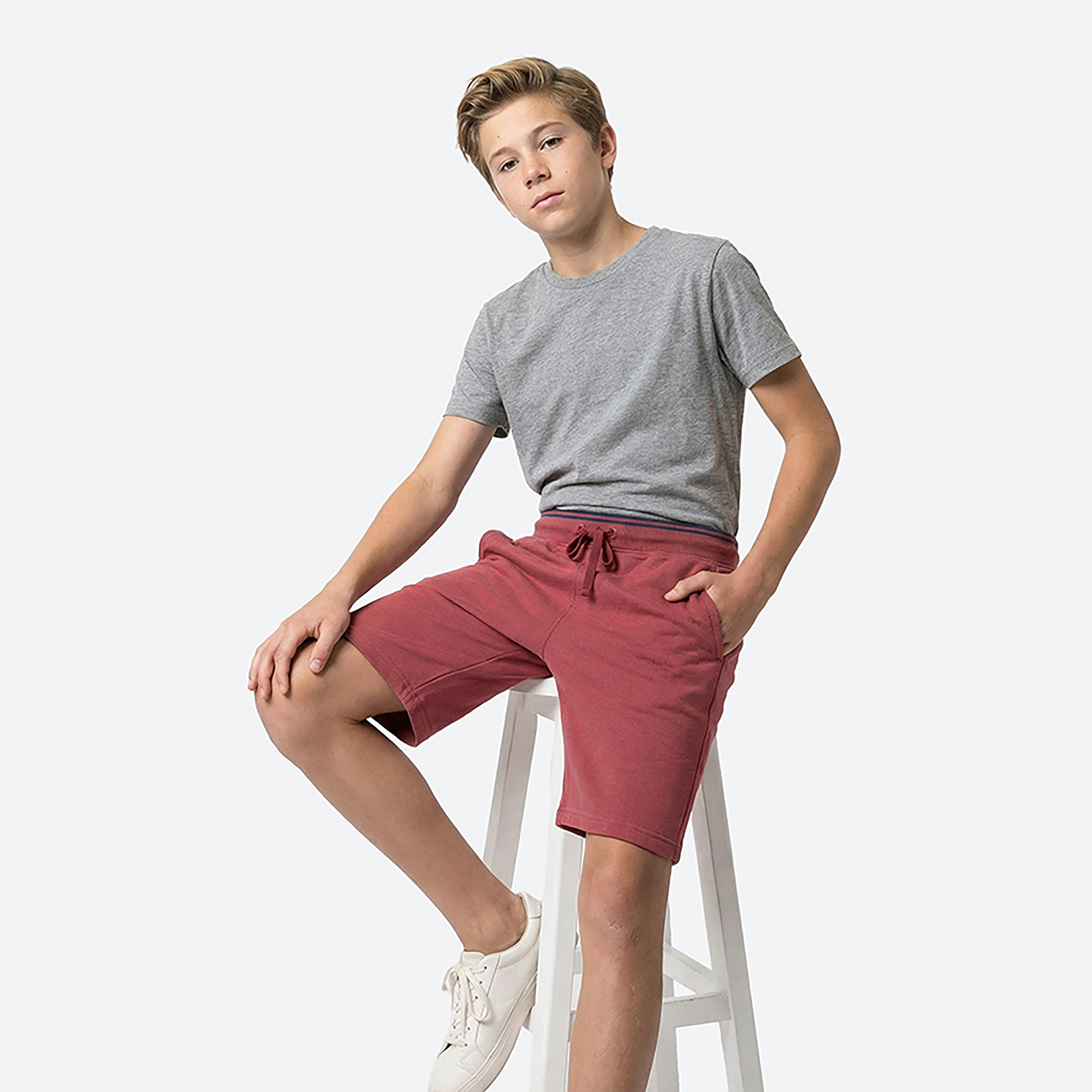 شورت قطن رجالي سادة بخصر مطاطي وبرباط من بيفرلي هيلز بولو كلوب-boys-clothing-bottoms-shorts-image-2