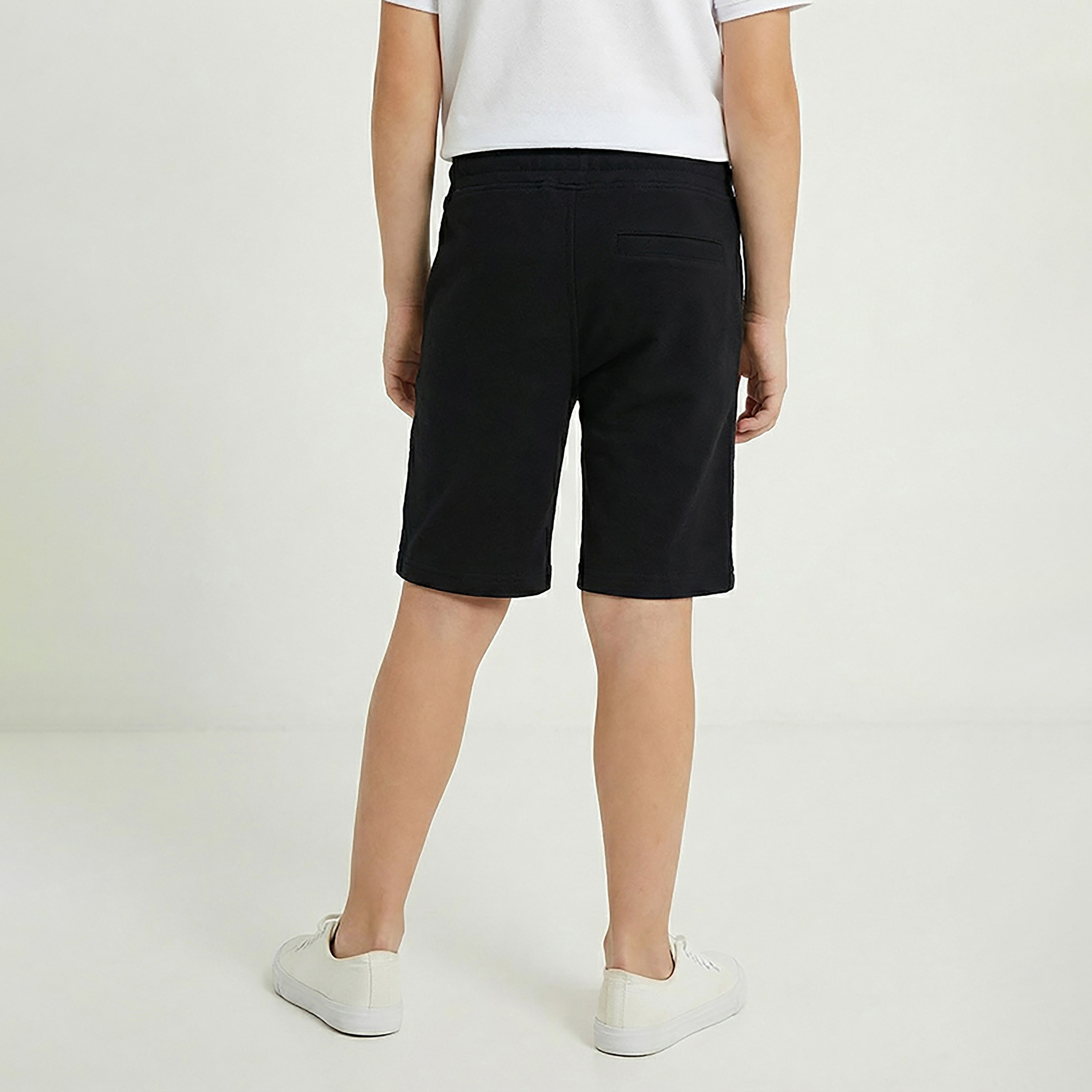 Beverly Hills Polo Club Solid Elasticated Drawstring Shorts-baby-boys-clothing-bottoms-shorts-image-3