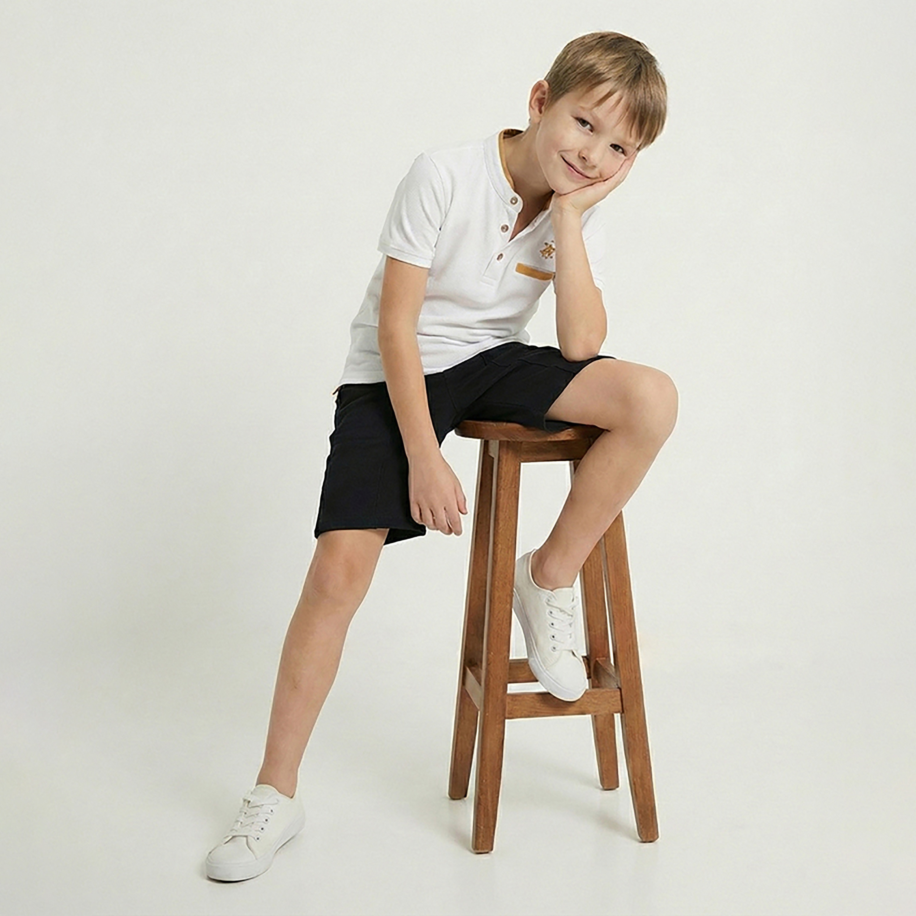 شورت سادة بخصر مرن ورباط من بيفرلي هيلز بولو كلوب-baby-boys-clothing-bottoms-shorts-image-4