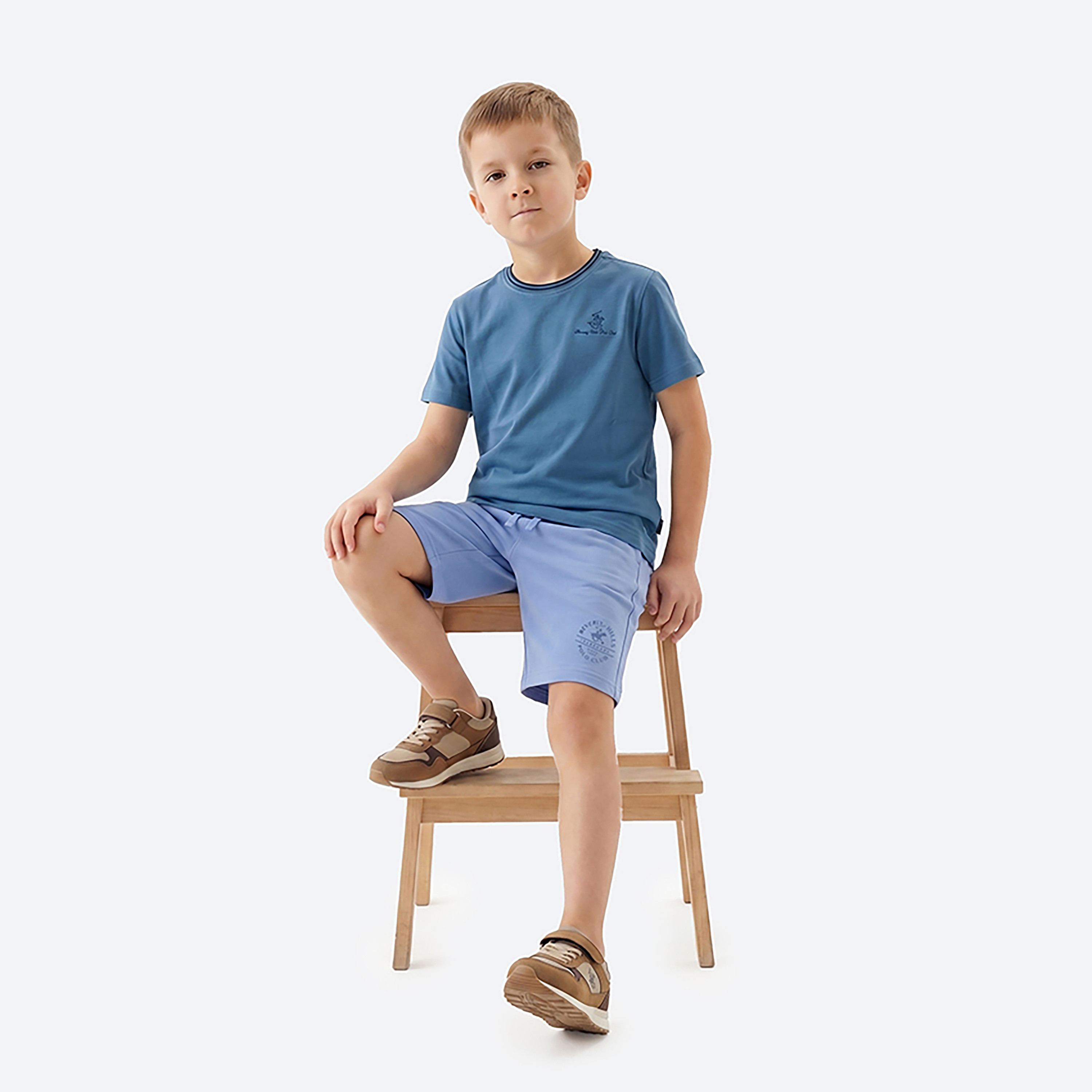 شورت قطن رجالي سادة بخصر مطاطي وبرباط من بيفرلي هيلز بولو كلوب-boys-clothing-bottoms-shorts-image-2