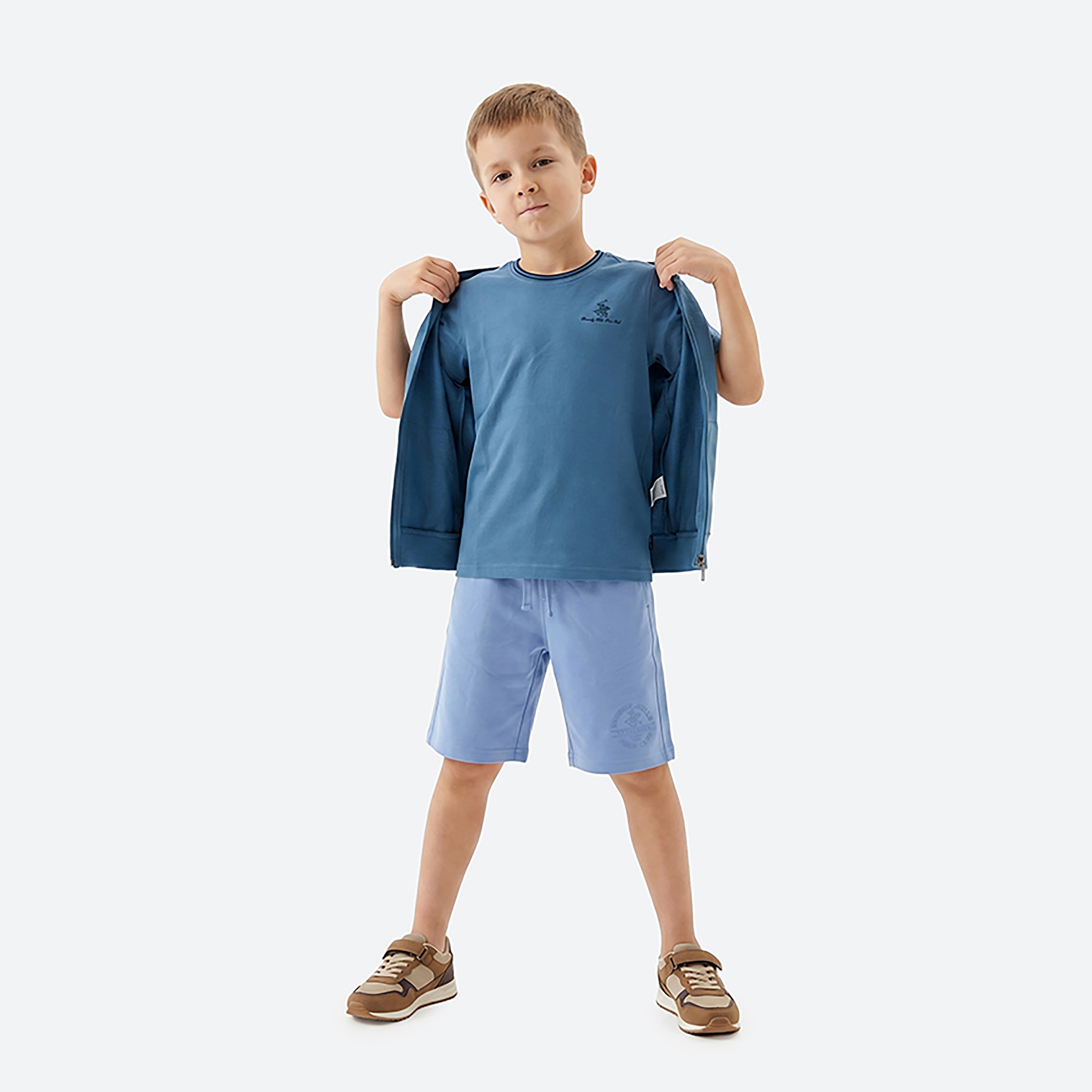 شورت قطن رجالي سادة بخصر مطاطي وبرباط من بيفرلي هيلز بولو كلوب-boys-clothing-bottoms-shorts-image-4