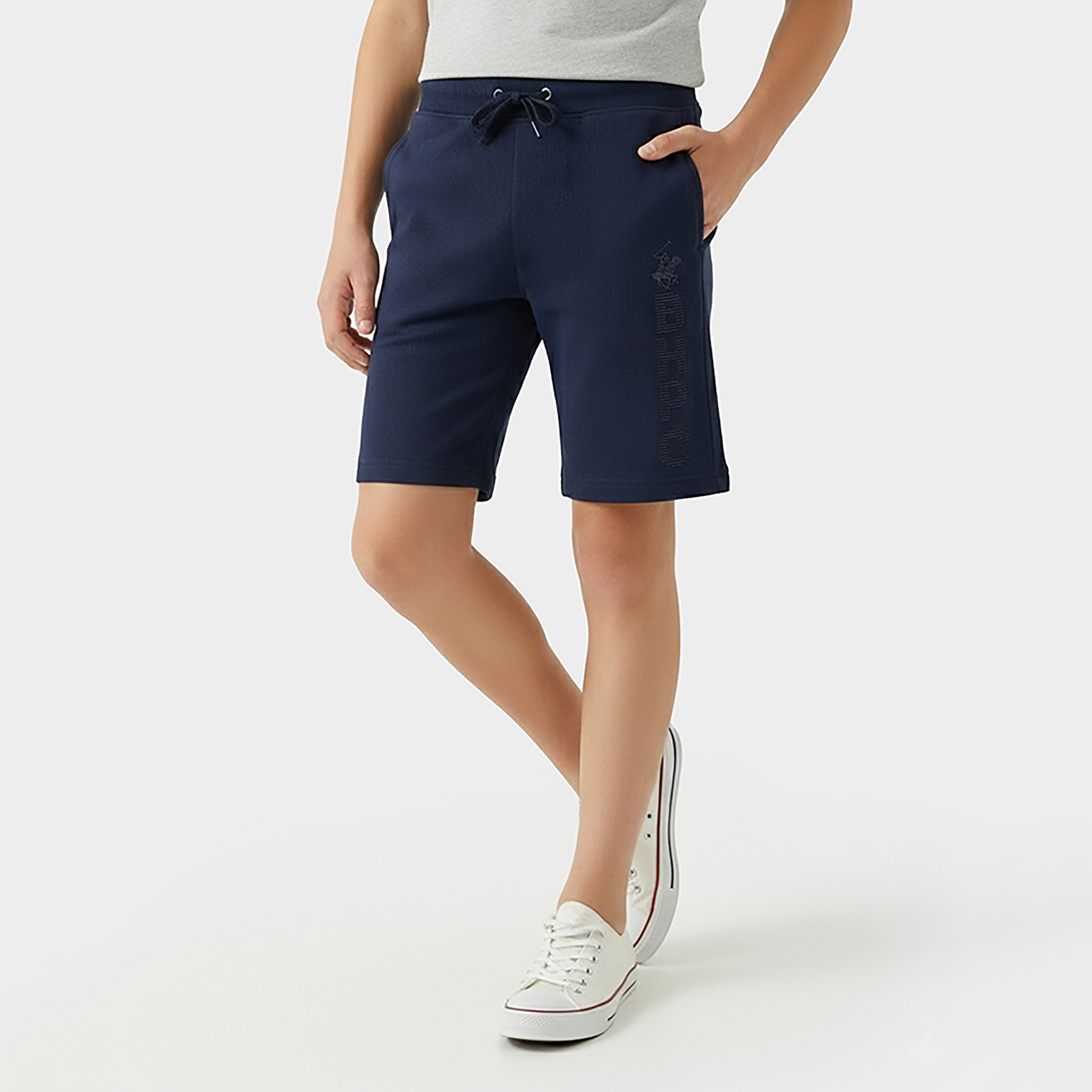 شورت سادة بخصر مرن ورباط من بيفرلي هيلز بولو كلوب-baby-boys-clothing-bottoms-shorts-image-1