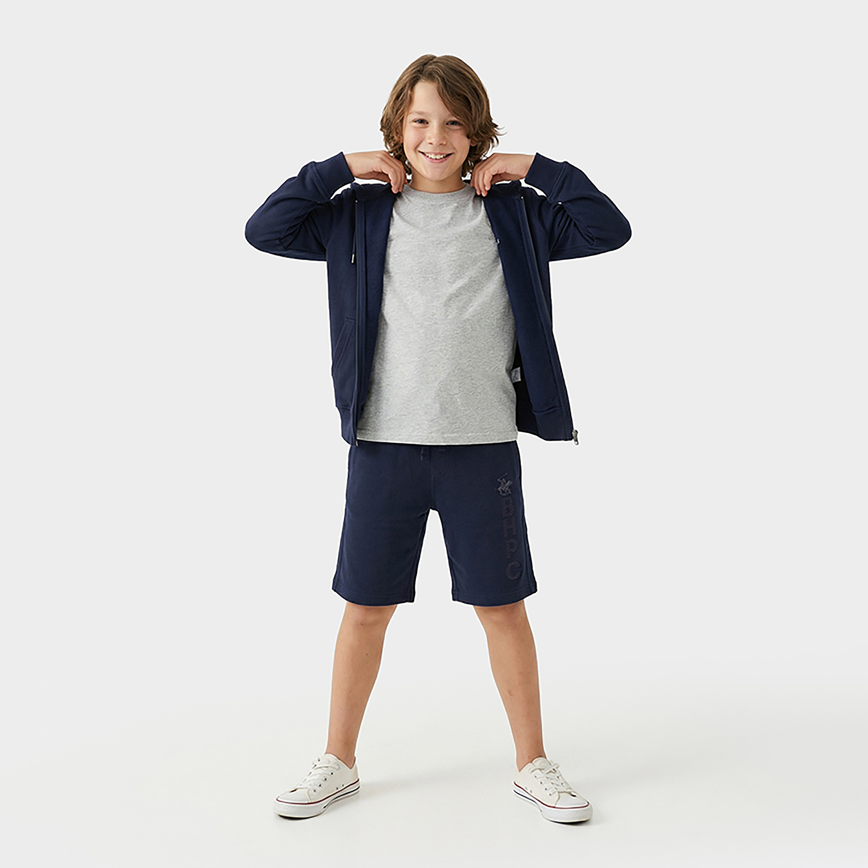 Beverly Hills Polo Club Solid Elasticated Drawstring Shorts-baby-boys-clothing-bottoms-shorts-image-2