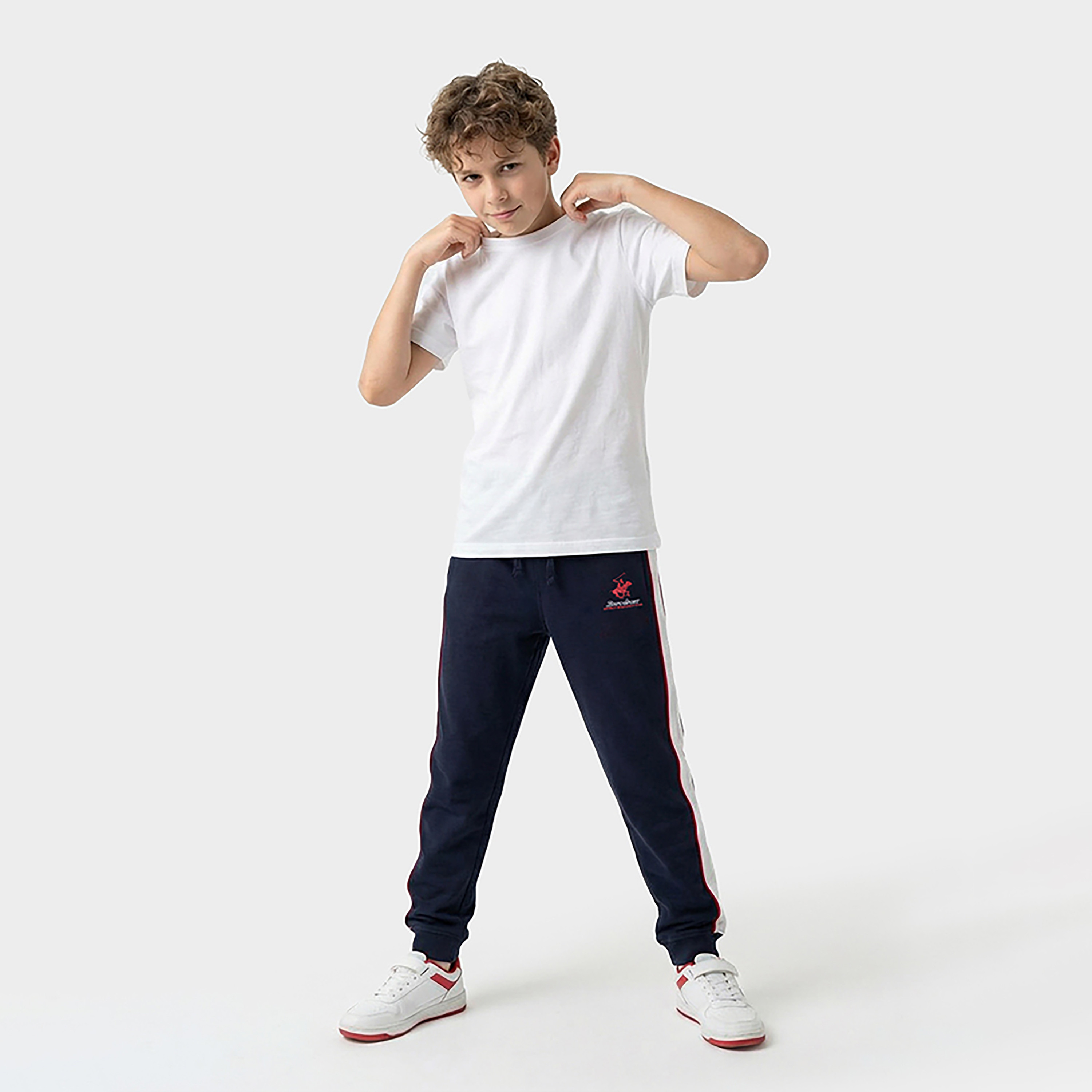 Beverly Hills Polo Club Solid Cotton Elasticated Drawstring Joggers-boys-clothing-bottoms-joggersandtrackpants-image-4