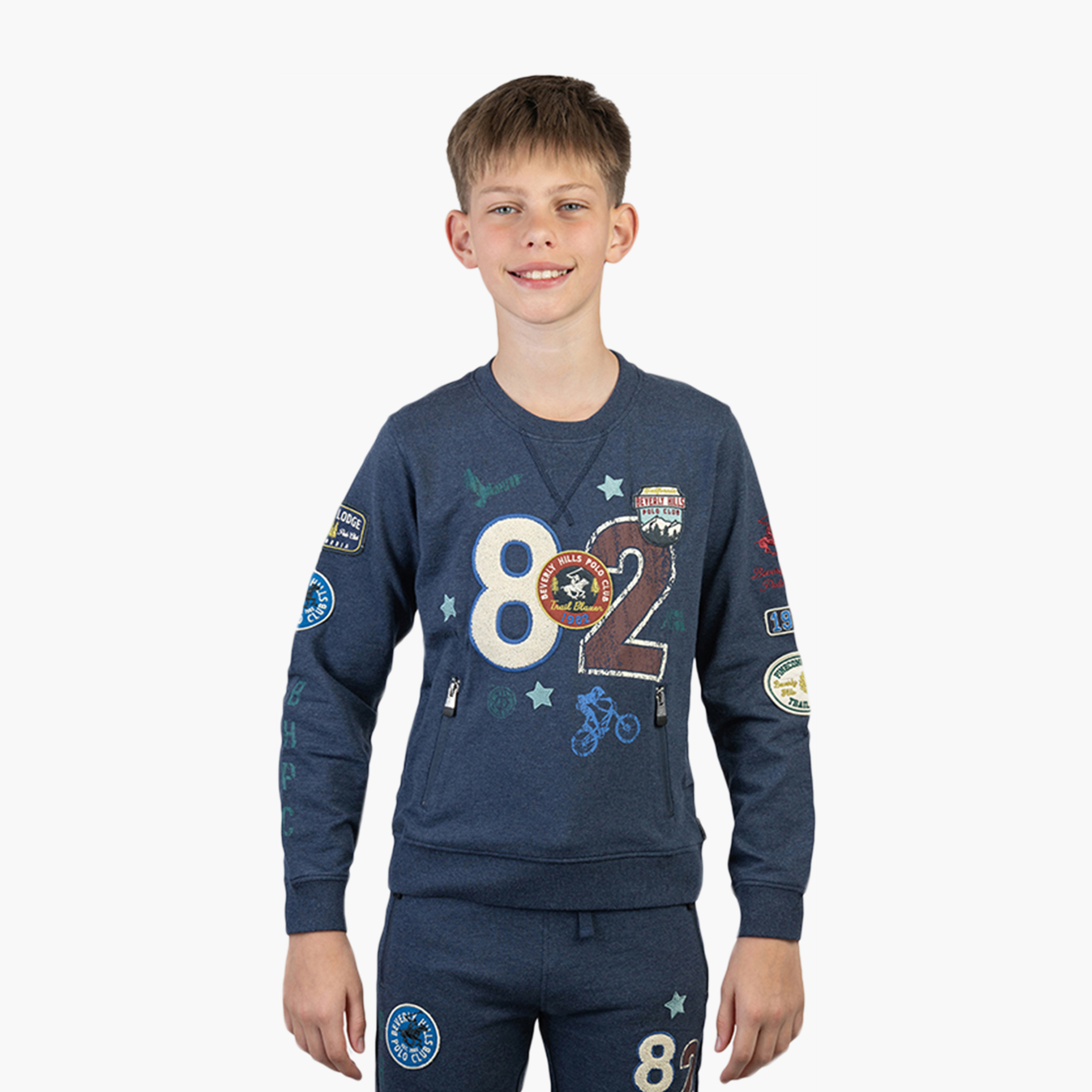 Beverly Hills Polo Club Long Sleeves Cotton Printed Round Neck Pop-Over Sweatshirt-boys-clothing-sweatshirts-image-1