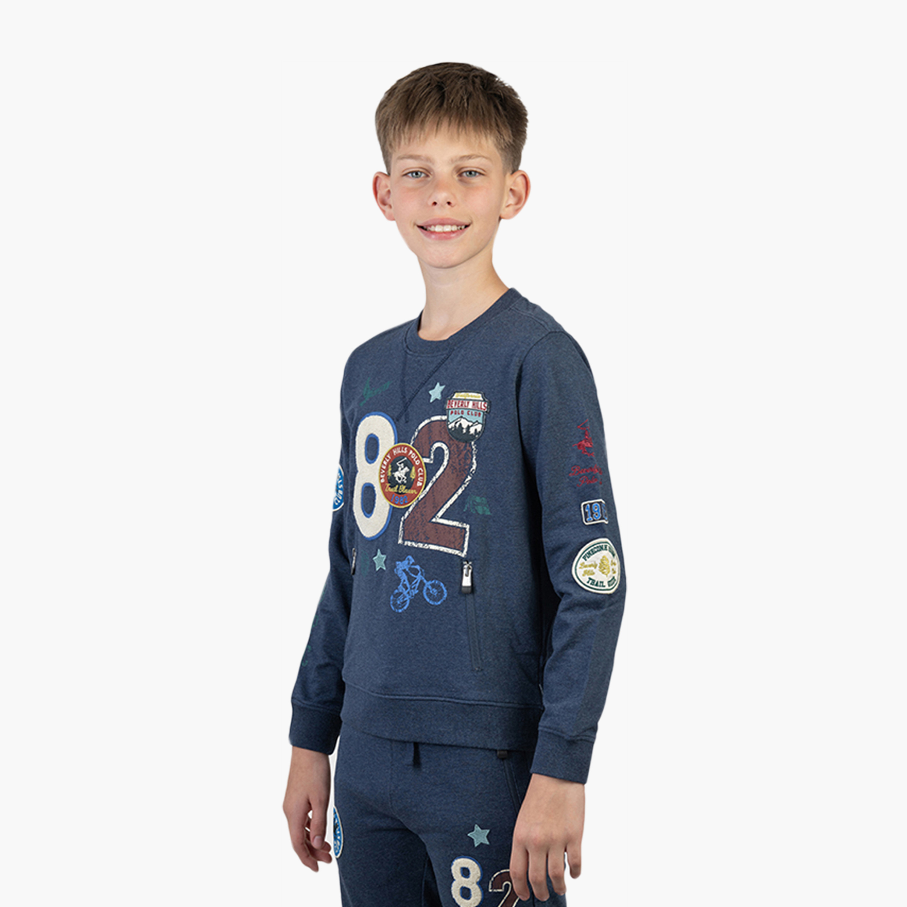 Beverly Hills Polo Club Long Sleeves Cotton Printed Round Neck Pop-Over Sweatshirt-boys-clothing-sweatshirts-image-2