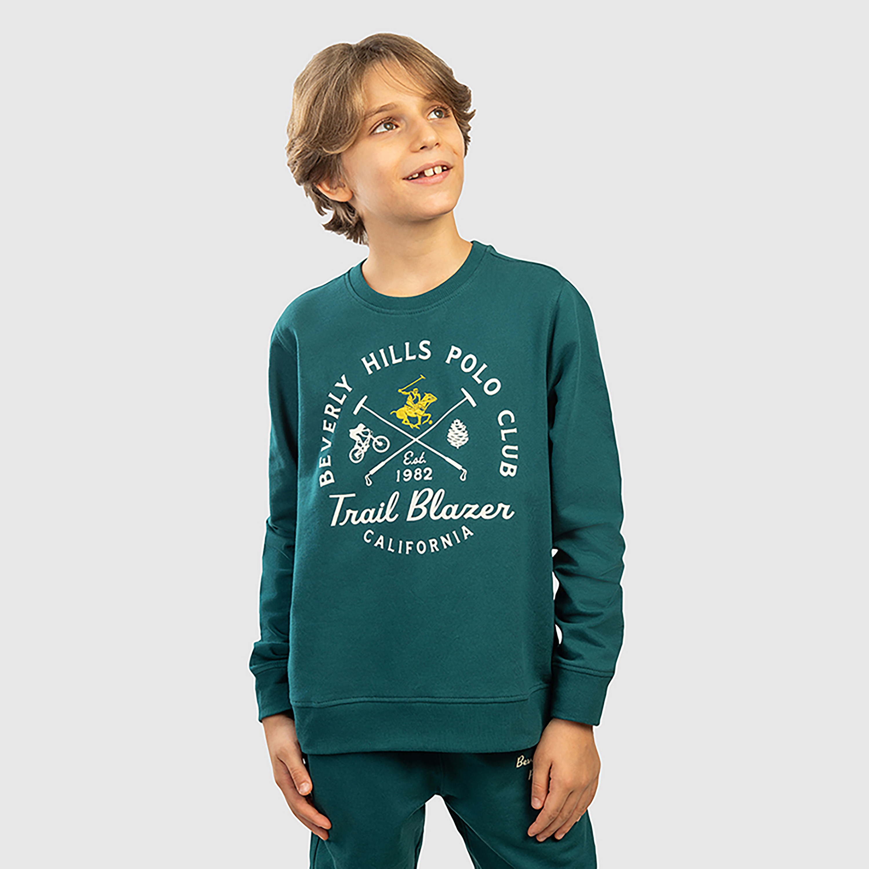 سويت شيرت قطن مطرز بأكمام طويلة من بيفرلي هيلز بولو كلوب-boys-clothing-sweatshirts-image-1