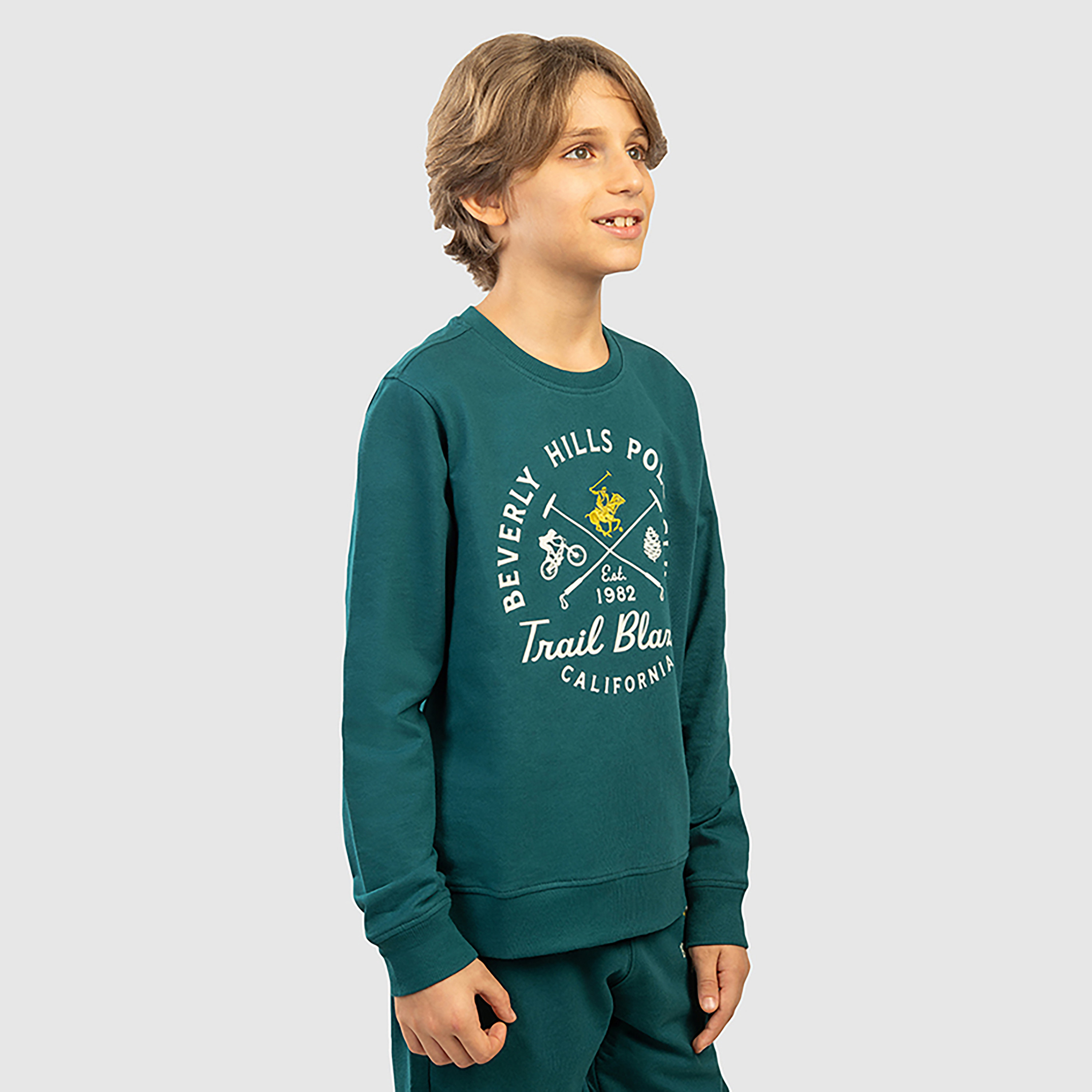 سويت شيرت قطن مطرز بأكمام طويلة من بيفرلي هيلز بولو كلوب-boys-clothing-sweatshirts-image-2