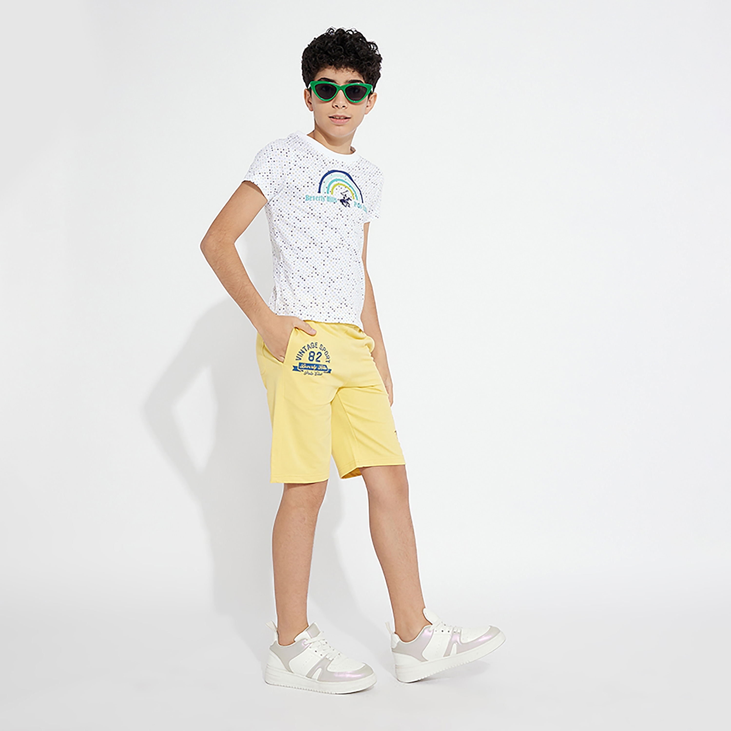  شورت منسوج بخصر مطاطي وقصة عادية من بيفرلي هيلز بولو كلوب-cpkids-clothing-boys-bottoms-shorts-image-4