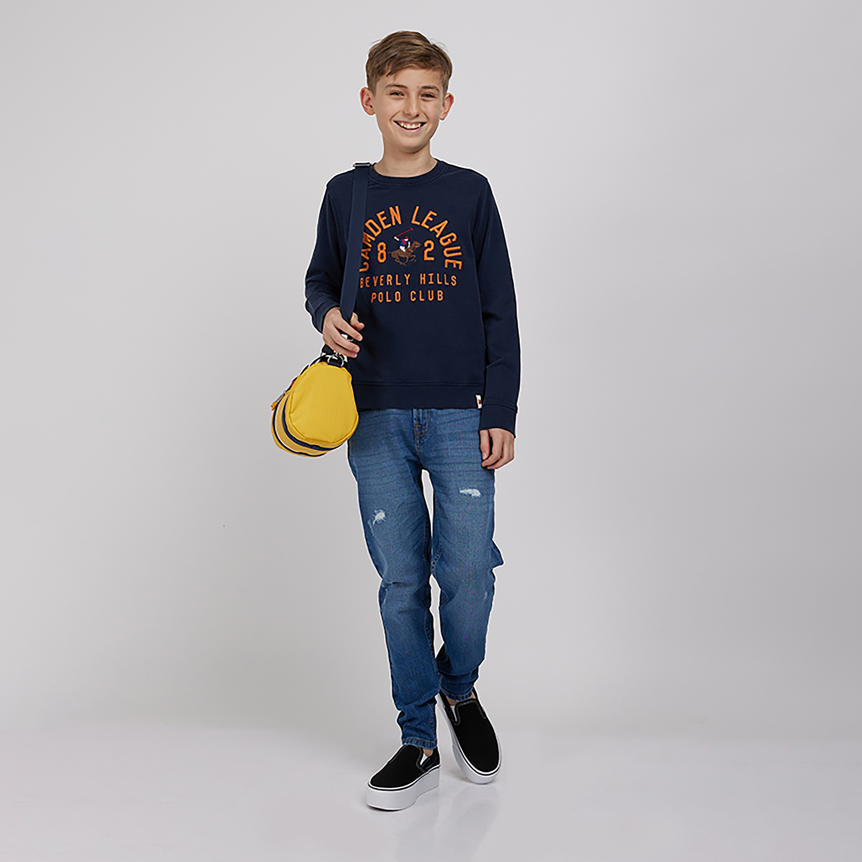 سويتشيرت مطرز برقبة دائرية من بيفيرلي هيلز بولو كلوب-boys-clothing-winterwear-sweatshirts-image-4