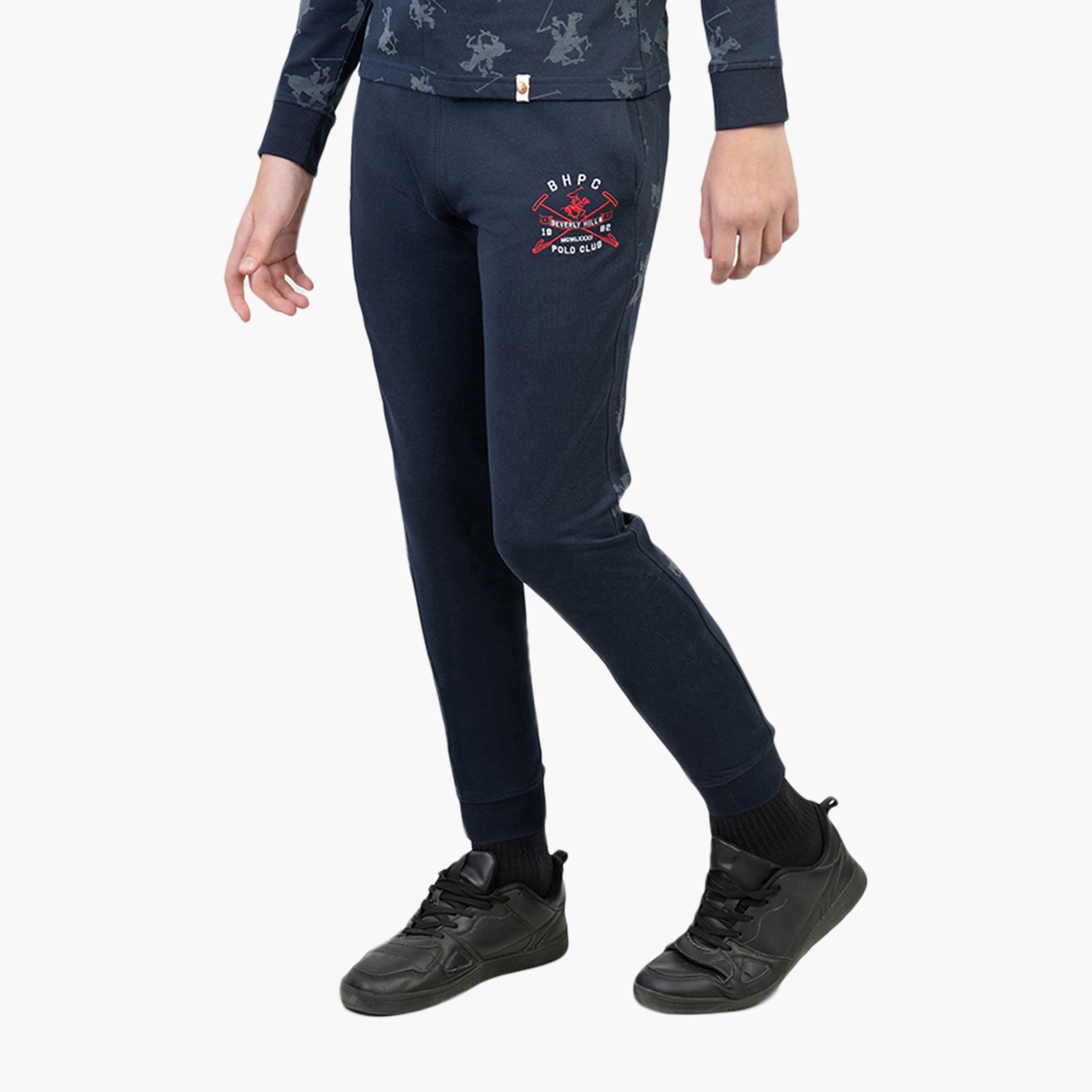 بنطال رياضي قطني مطرز بشعار مع رباط على الخصر من بيفرلي هيلز بولو كلوب-boys-clothing-bottoms-joggersandtrackpants-image-2