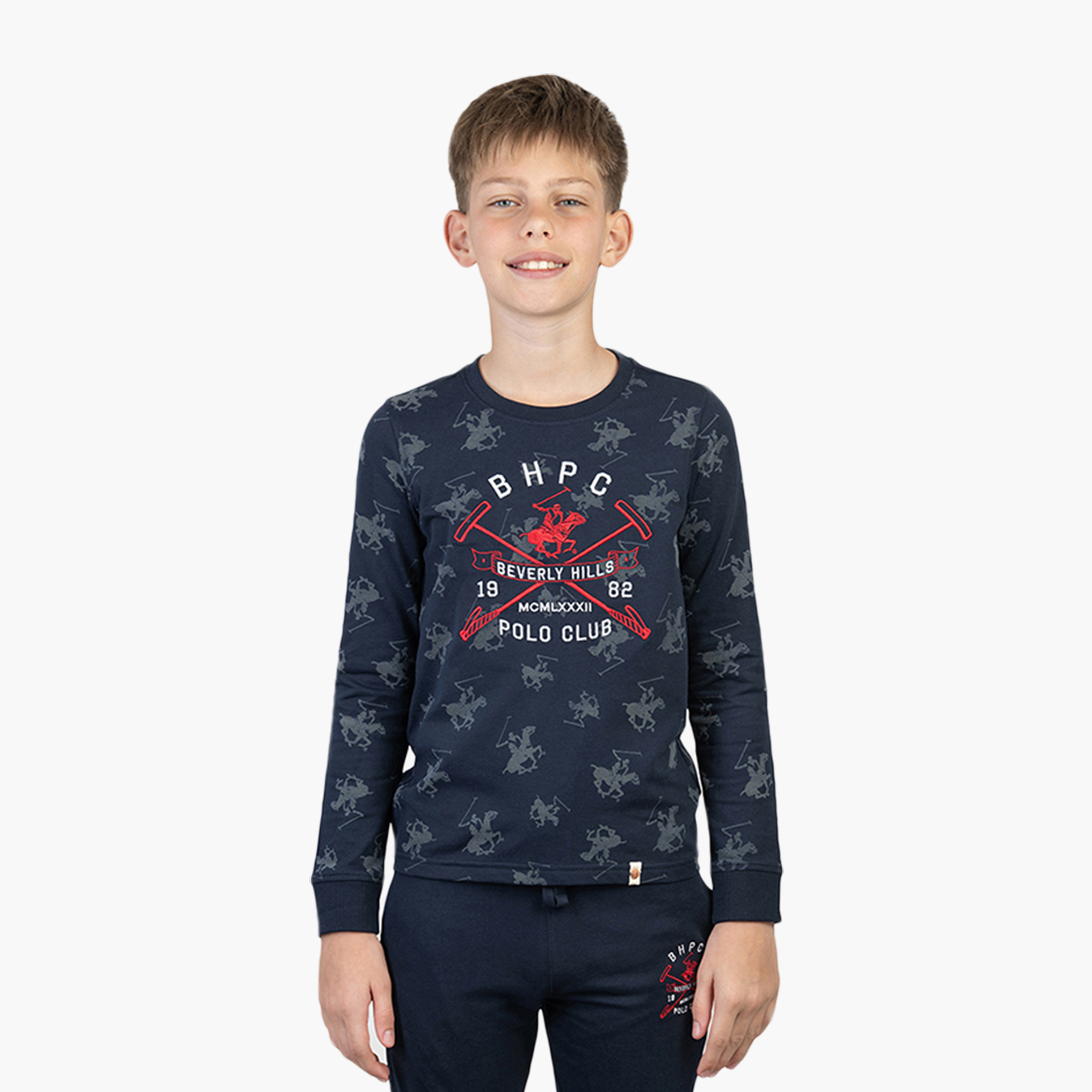 Beverly Hills Polo Club Long Sleeves Cotton Printed Round Neck Sweatshirt-boys-clothing-sweatshirts-image-1