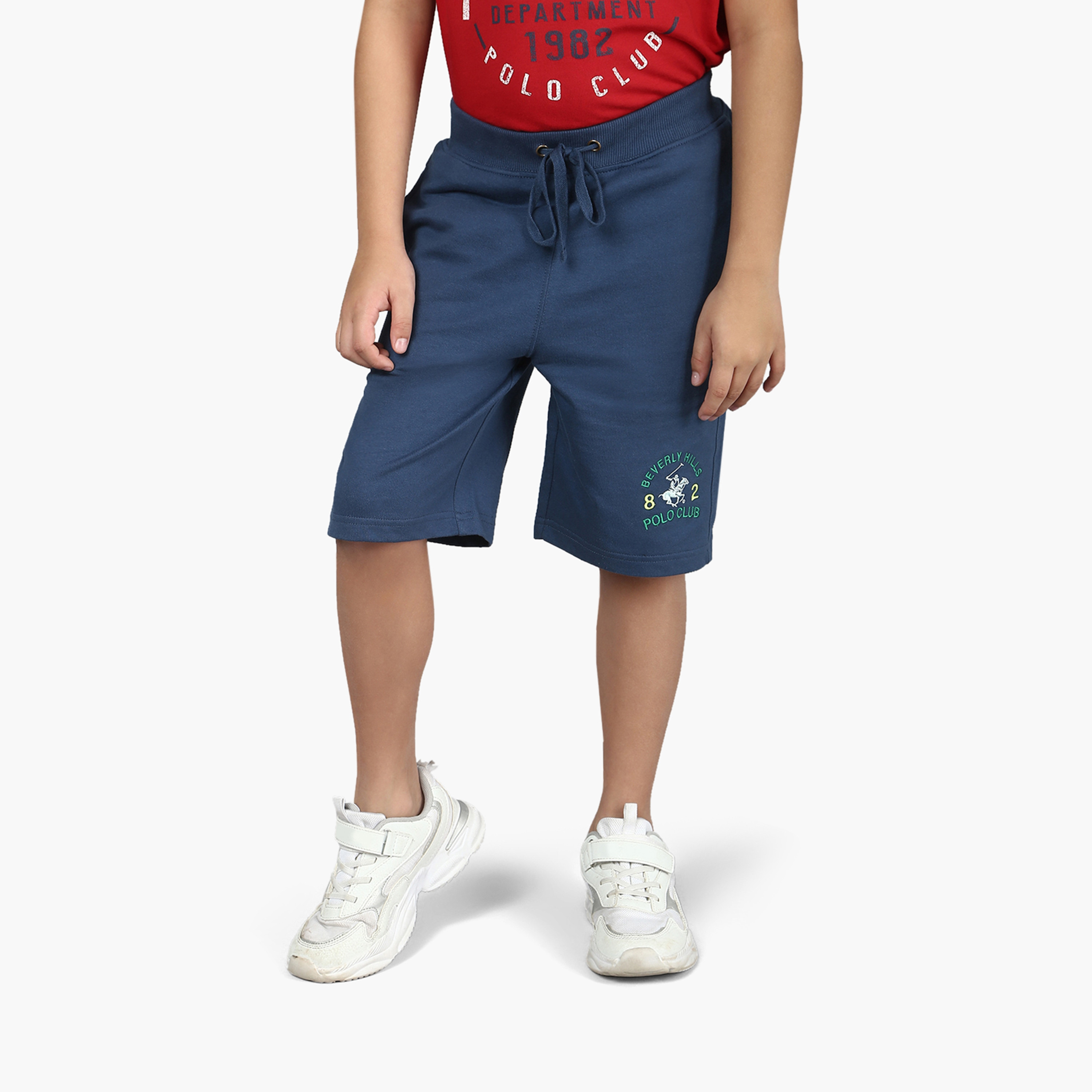  شورت منسوج بخصر مطاطي وقصة عادية من بيفرلي هيلز بولو كلوب-cpkids-clothing-boys-bottoms-shorts-image-1