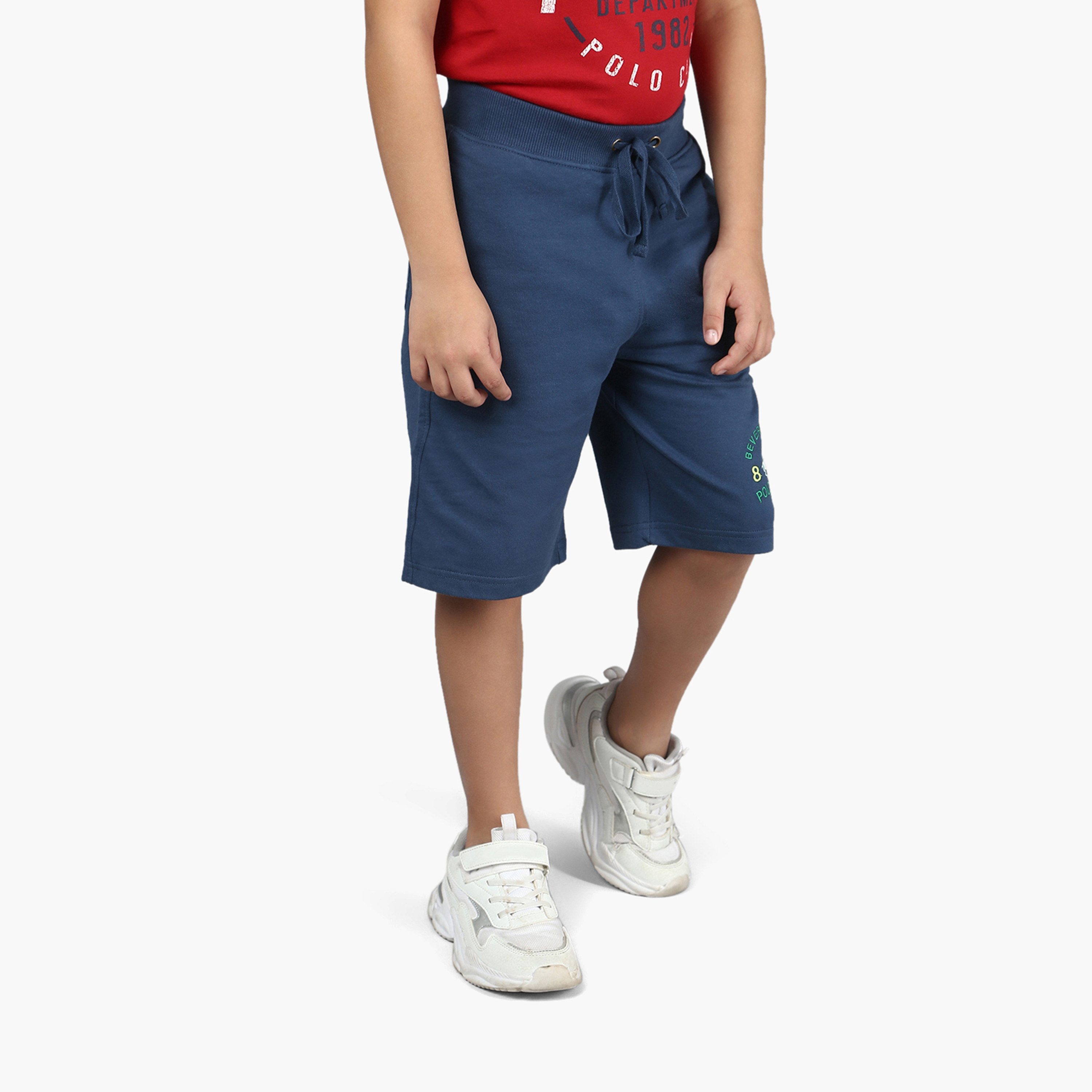  شورت منسوج بخصر مطاطي وقصة عادية من بيفرلي هيلز بولو كلوب-cpkids-clothing-boys-bottoms-shorts-image-3