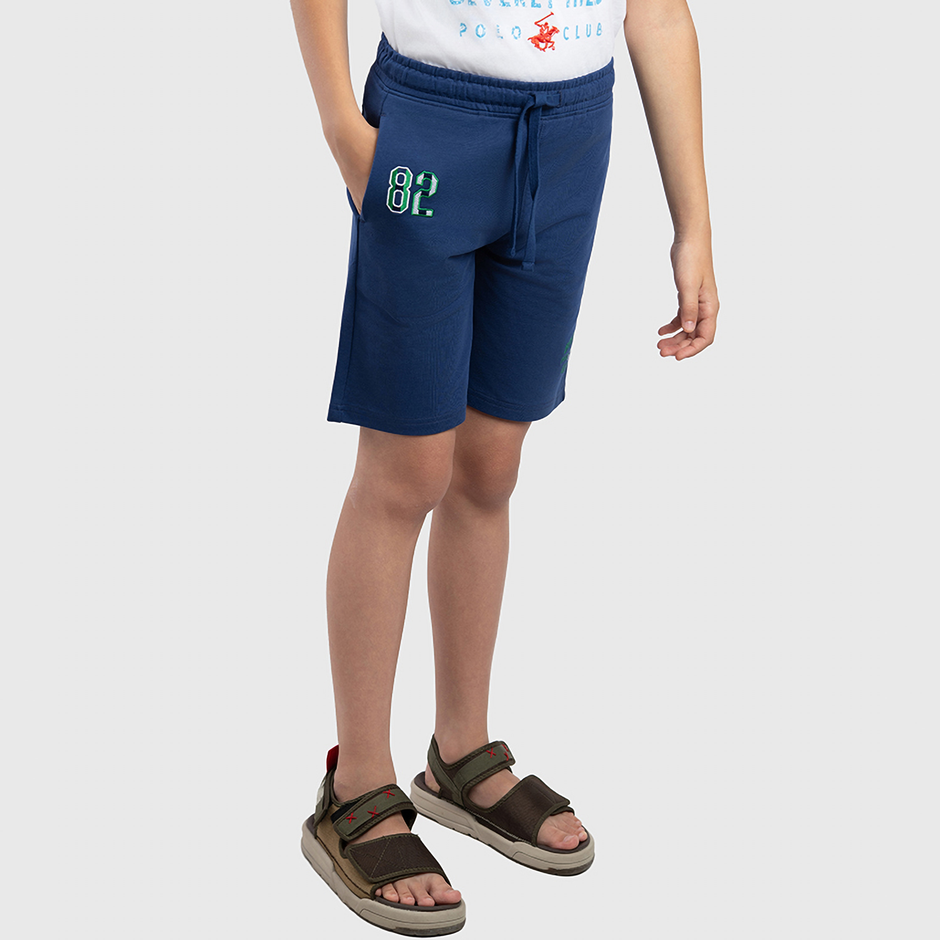 Beverly Hills Polo Club Solid Elasticated Shorts-boys-clothing-bottoms-shorts-image-2