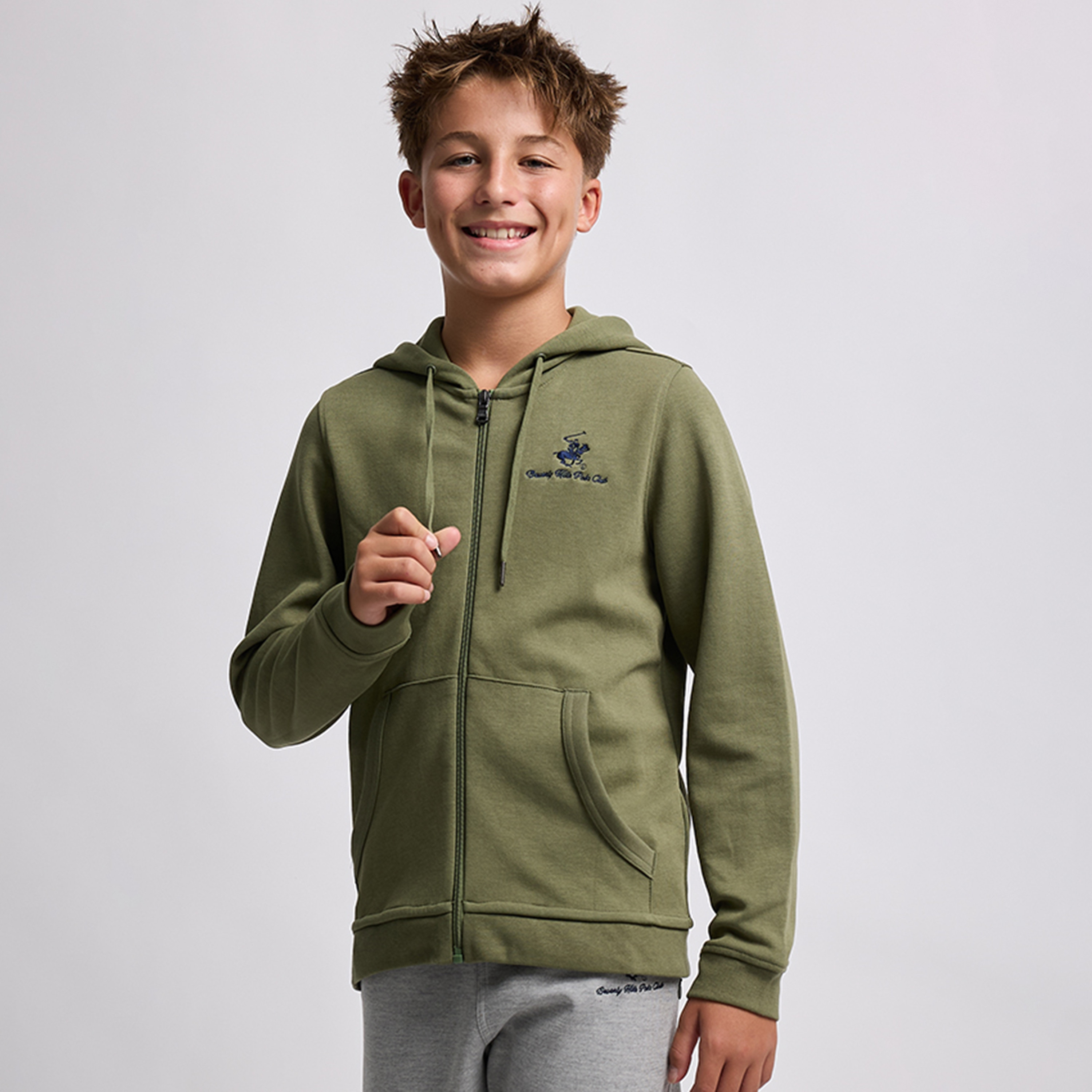 هودي رجالي بسحّاب سادة من القطن من بيفرلي هيلز بولو كلوب-boys-clothing-winterwear-sweatshirts-image-1