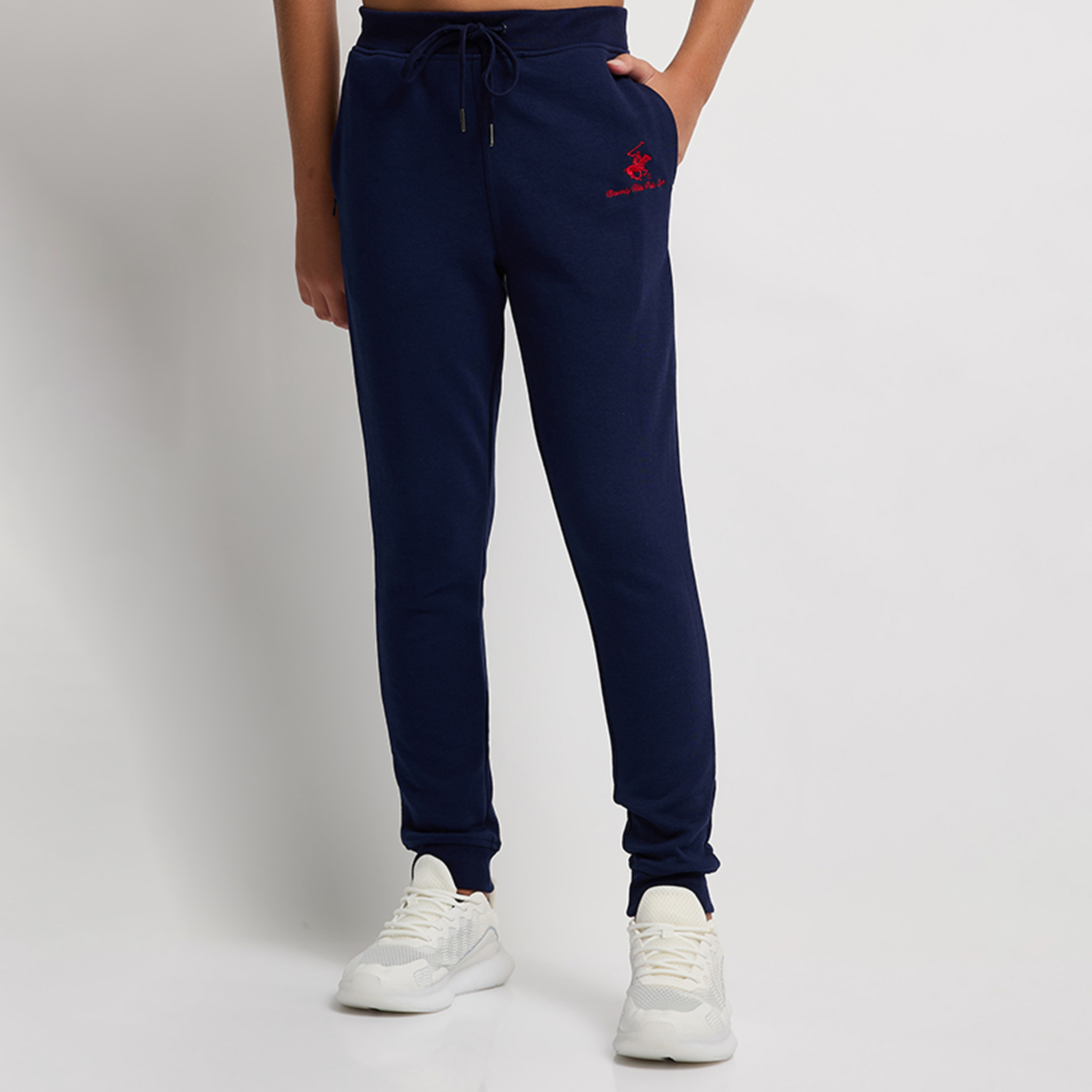 Beverly Hills Polo Club Cotton Solid Drawstring Joggers-boys-clothing-schoolwear-bottoms-joggers-image-1
