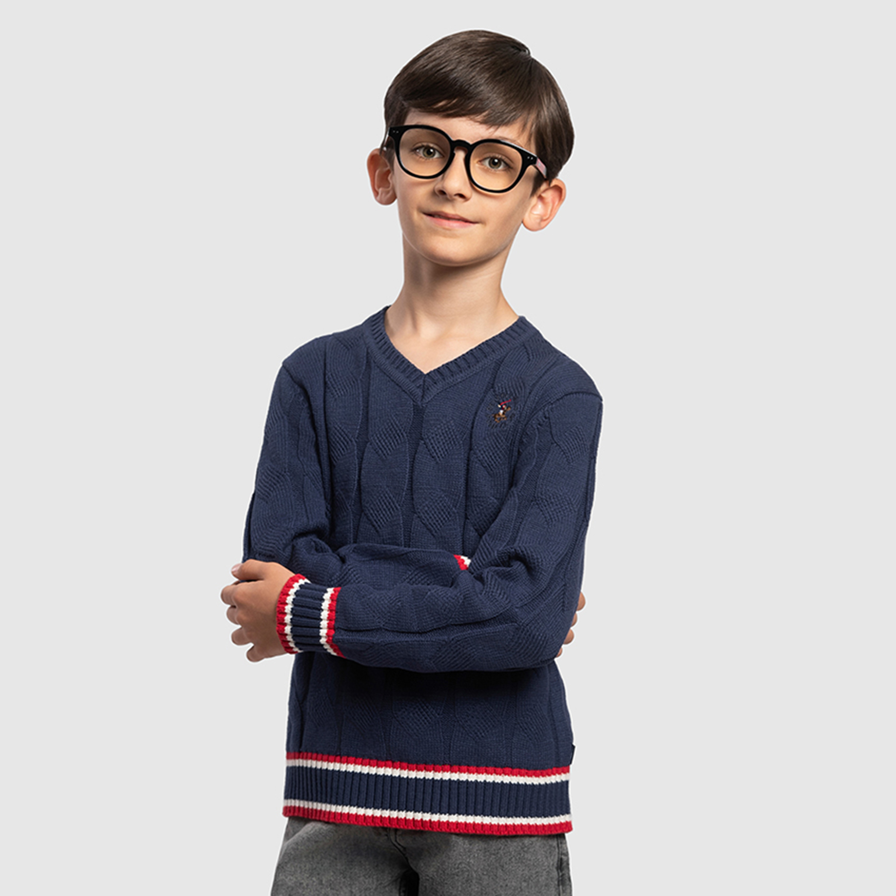 Beverly Hills Polo Club Cotton Textured Pullover-boys-clothing-winterwear-jumpersandcardigans-image-1