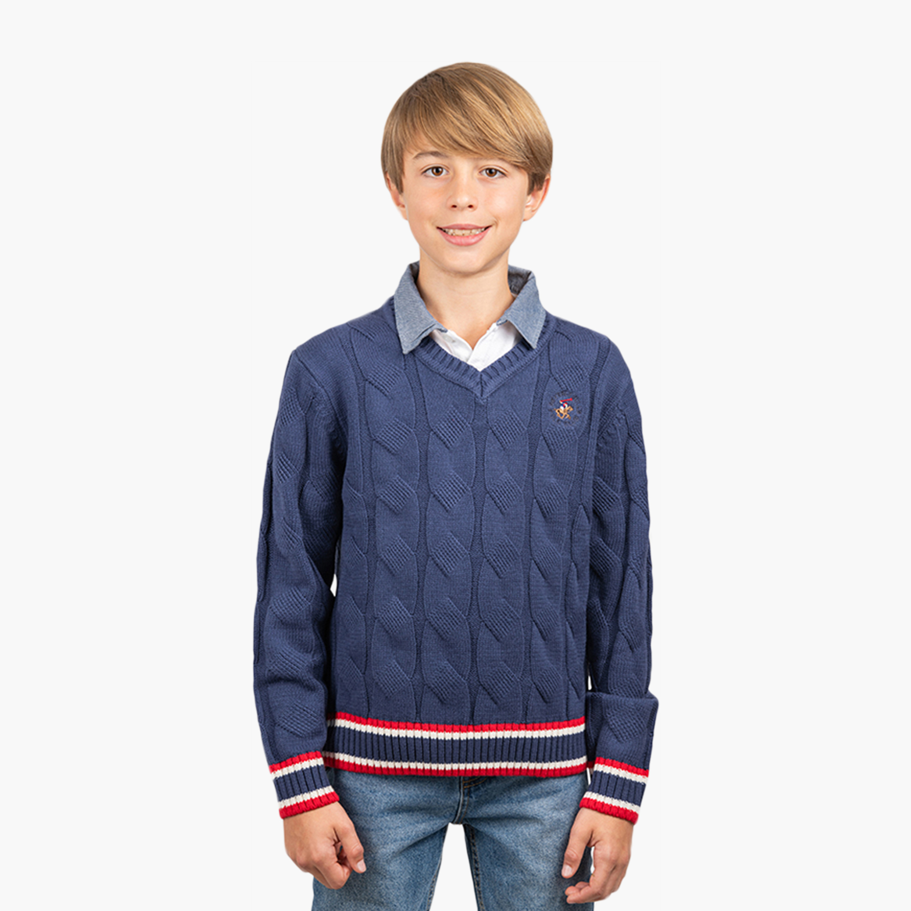 كنزة بياقة على شكل حرف V من بيفرلي هيلز بولو كلوب-boys-clothing-jumpersandcardigans-image-1