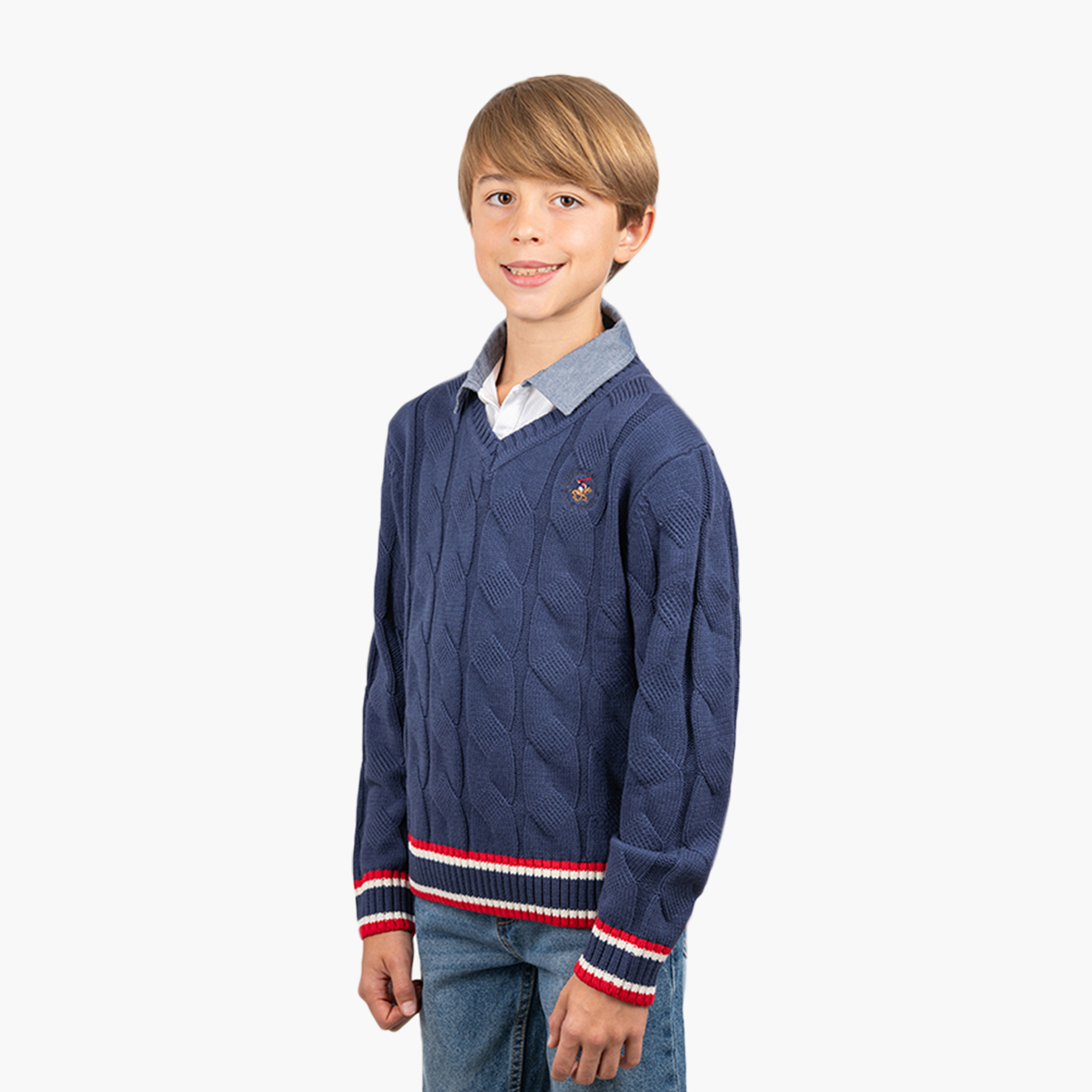 كنزة بياقة على شكل حرف V من بيفرلي هيلز بولو كلوب-boys-clothing-jumpersandcardigans-image-2