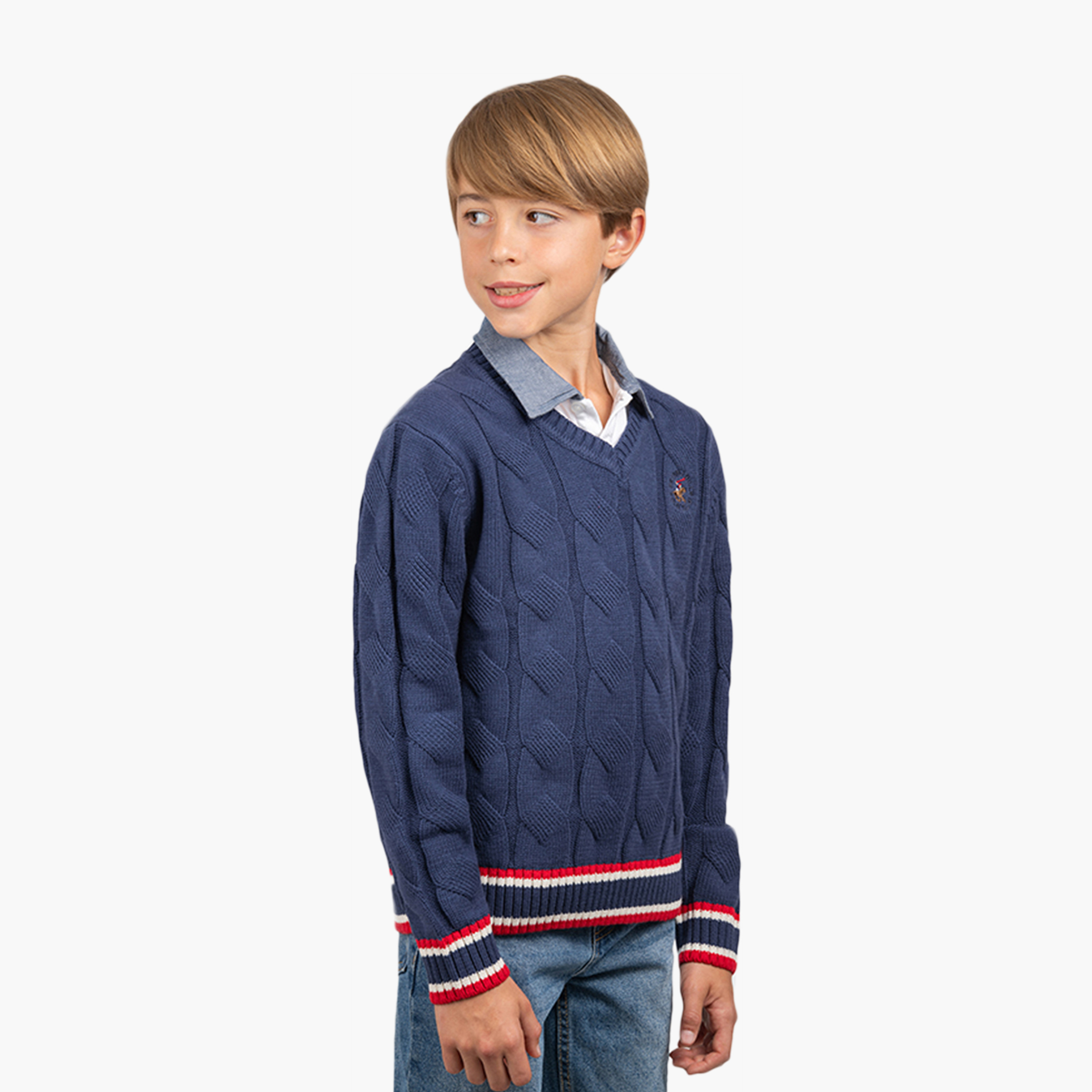 كنزة بياقة على شكل حرف V من بيفرلي هيلز بولو كلوب-boys-clothing-jumpersandcardigans-image-3