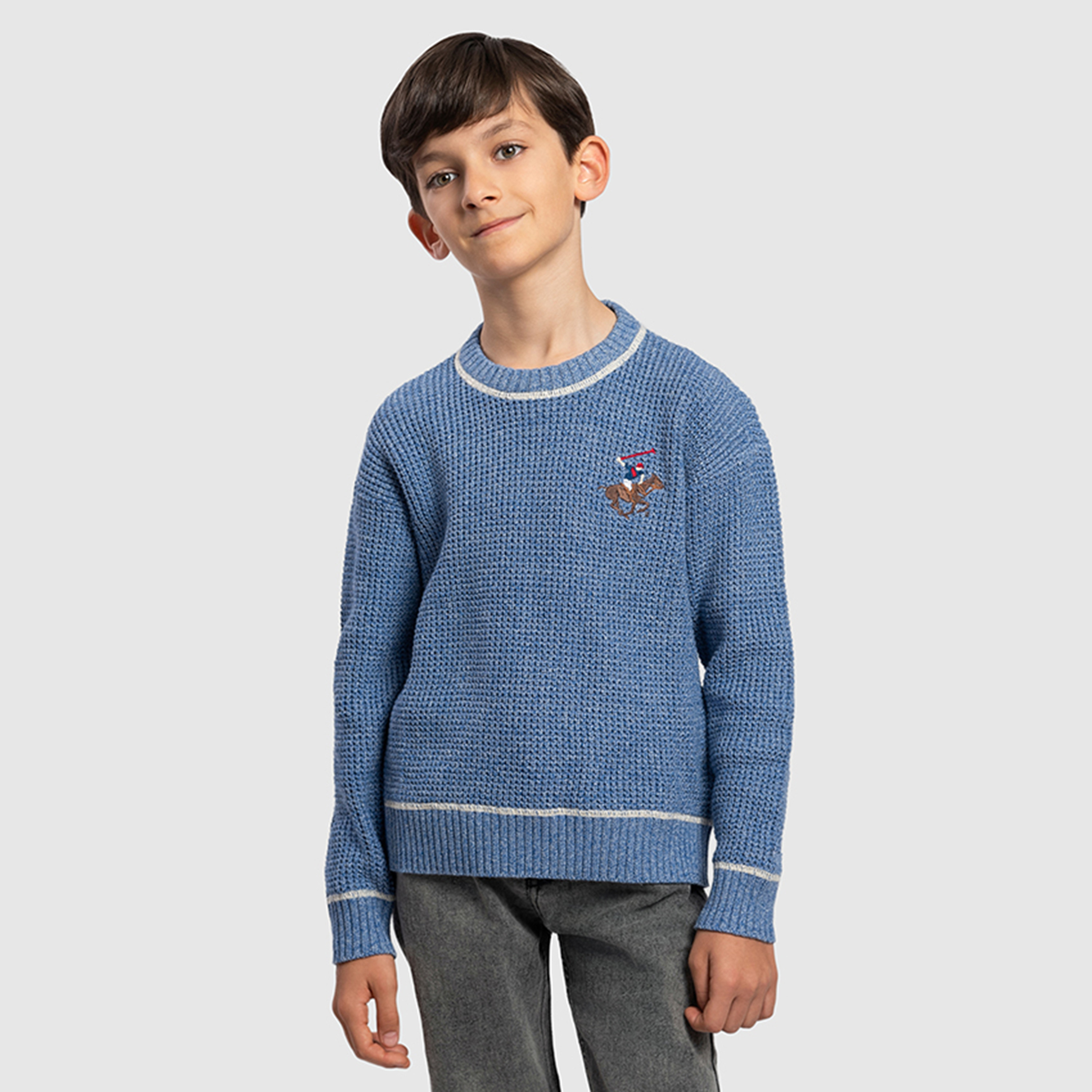 Beverly Hills Polo Club Cotton Textured Pullover-boys-clothing-winterwear-jumpersandcardigans-image-1