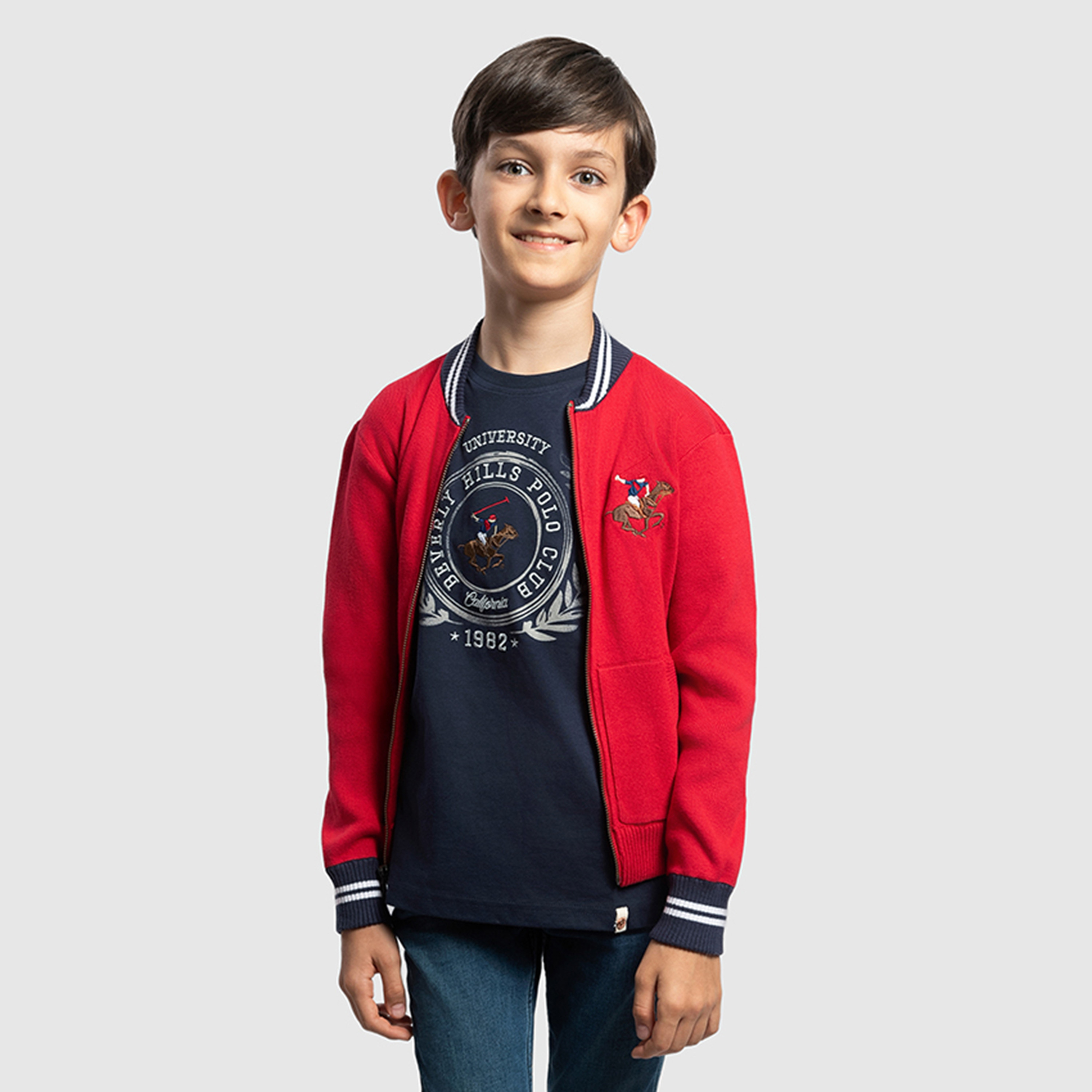 سترة رجالية بسحّاب سادة من القطن من بيفرلي هيلز بولو كلوب-boys-clothing-winterwear-jumpersandcardigans-image-1