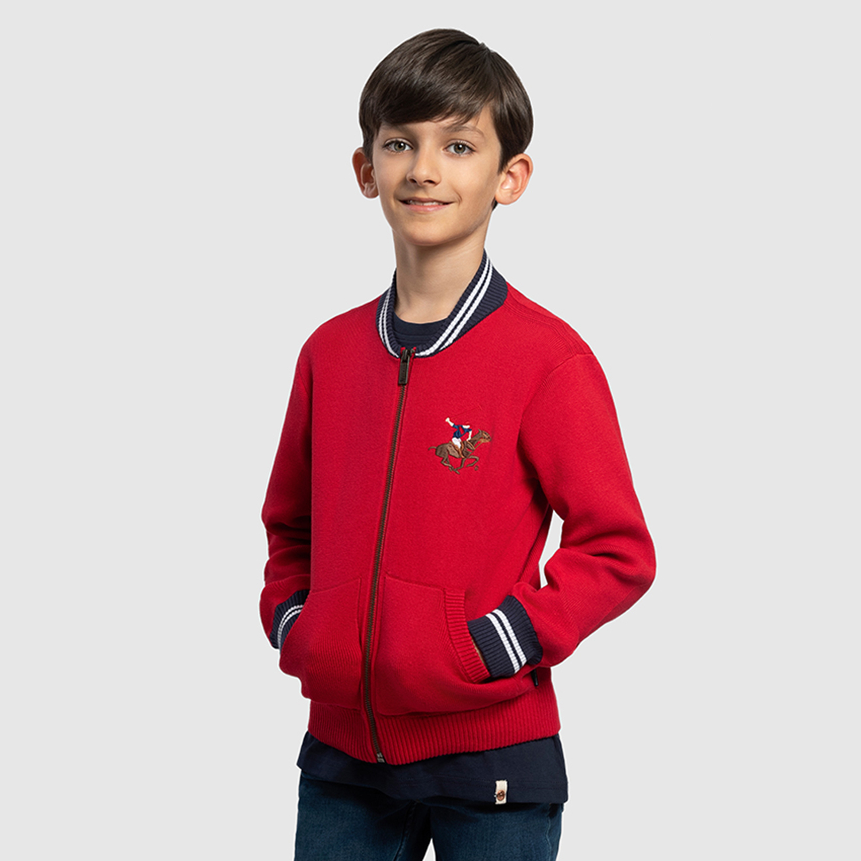 سترة رجالية بسحّاب سادة من القطن من بيفرلي هيلز بولو كلوب-boys-clothing-winterwear-jumpersandcardigans-image-2