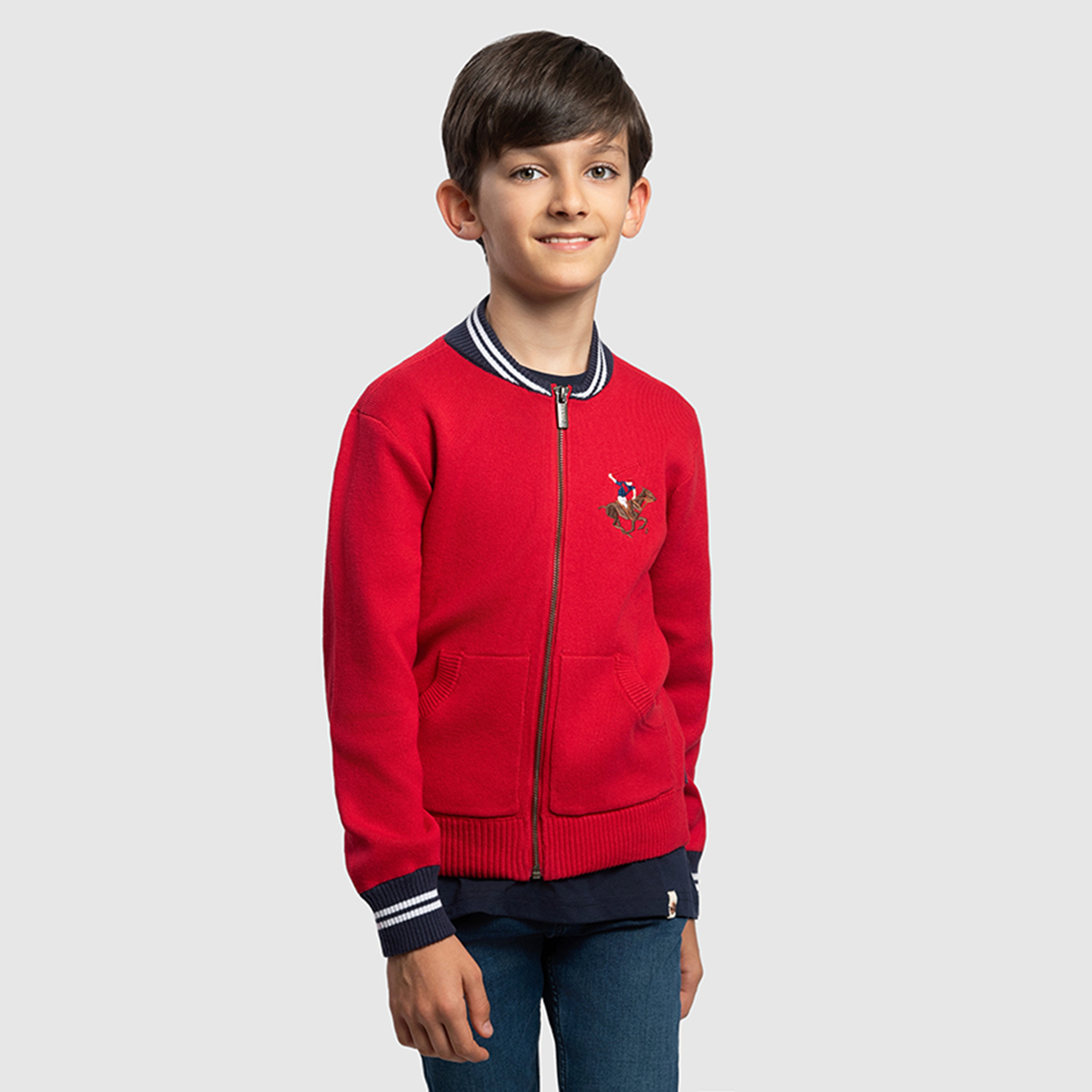سترة رجالية بسحّاب سادة من القطن من بيفرلي هيلز بولو كلوب-boys-clothing-winterwear-jumpersandcardigans-image-3