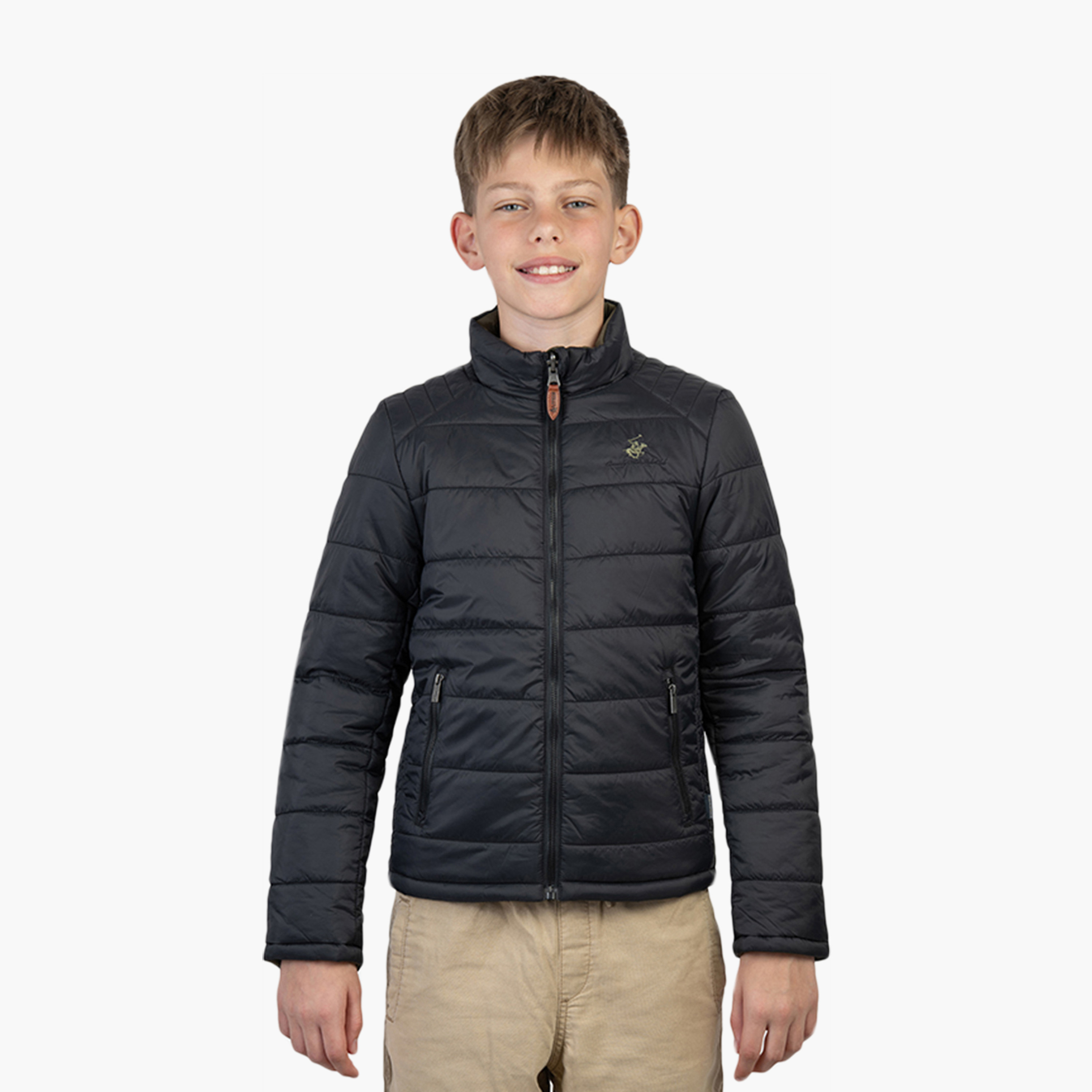جاكيت بومبر من القطن بأكمام طويلة ورقبة عالية قابل للعكس من بيفرلي هيلز بولو كلوب-boys-clothing-jacketsandcoats-image-1