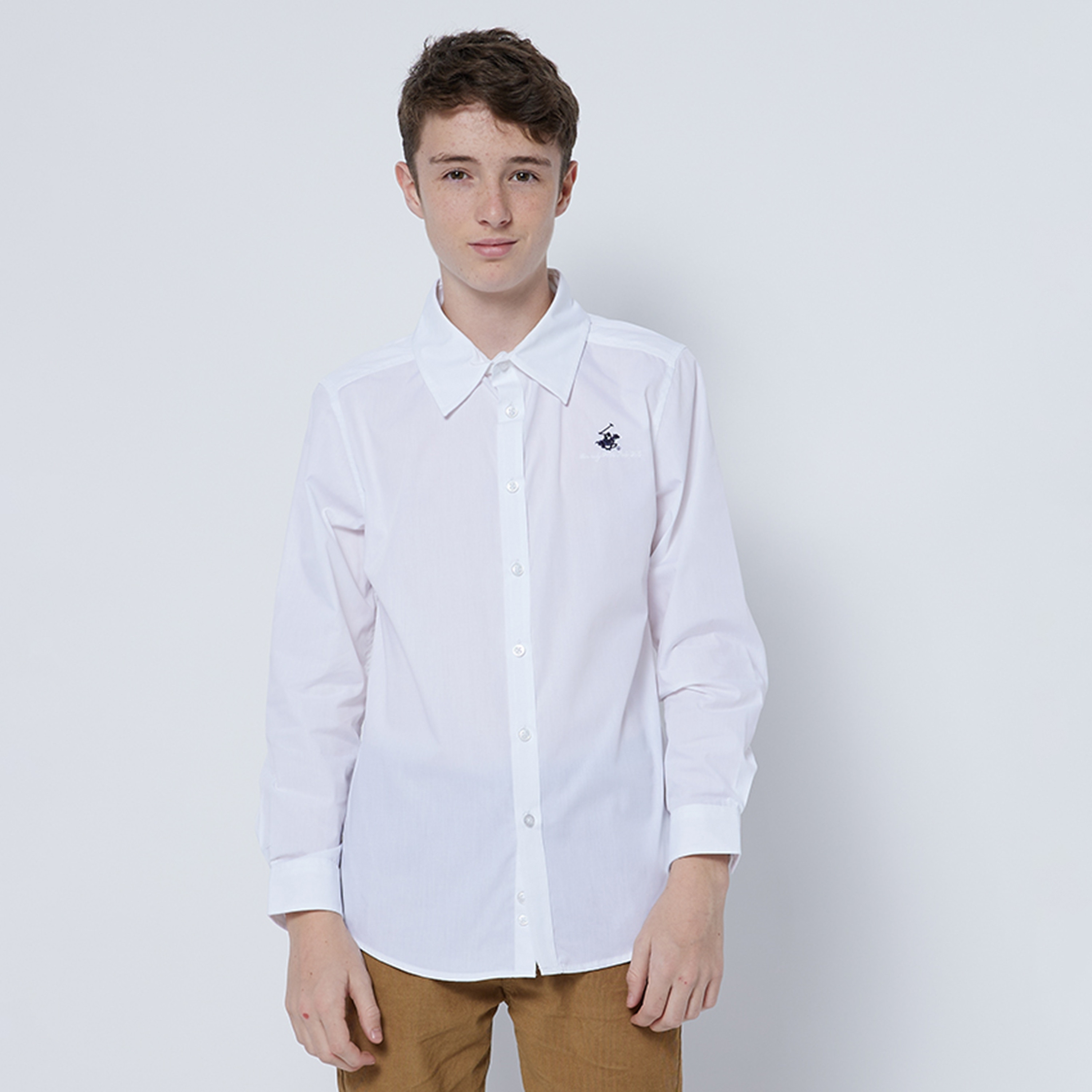 Beverly Hills Polo Club Logo Embroidered Regular Fit Shirt-boys-clothing-schoolwear-shirts-image-1