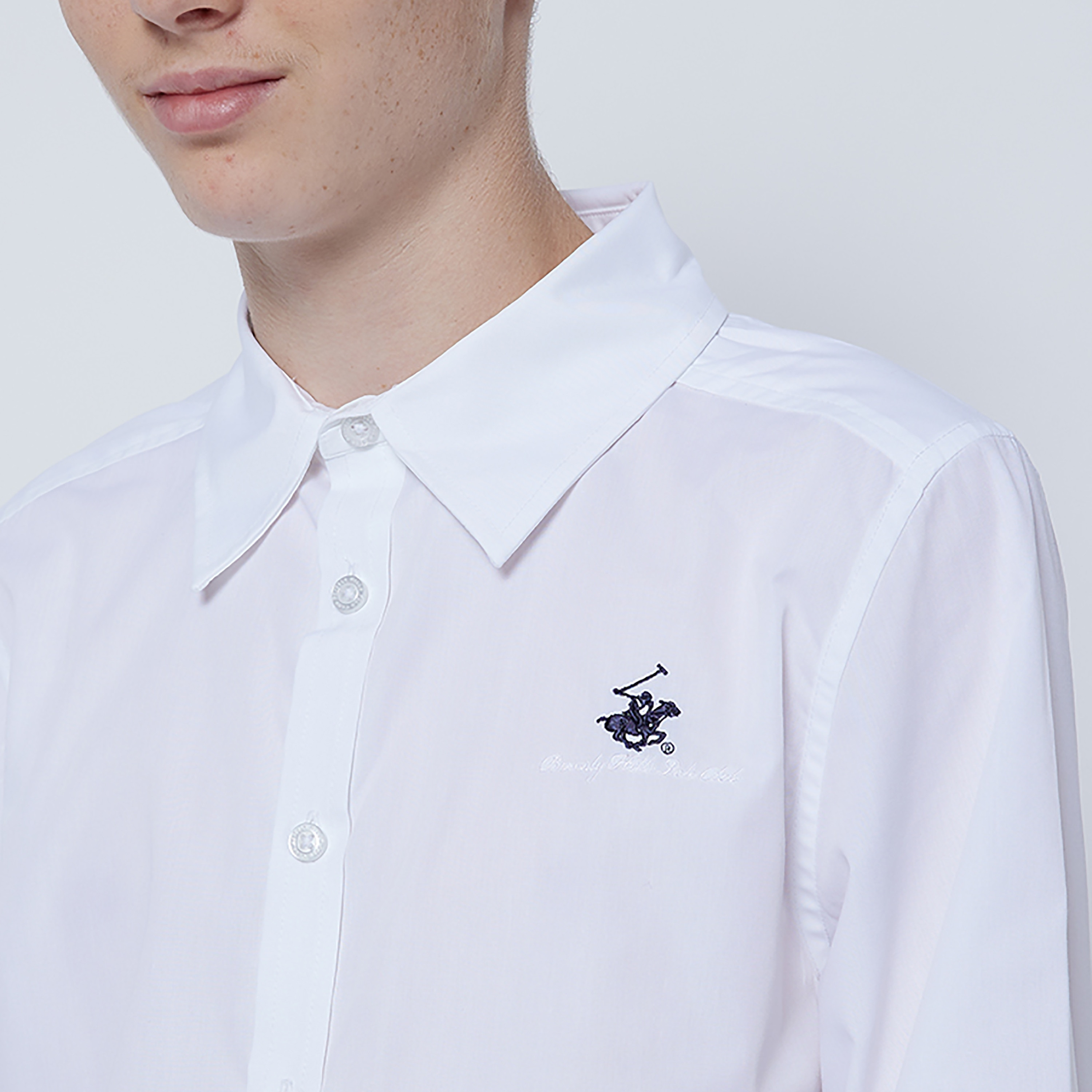 Beverly Hills Polo Club Logo Embroidered Regular Fit Shirt-boys-clothing-schoolwear-shirts-image-3