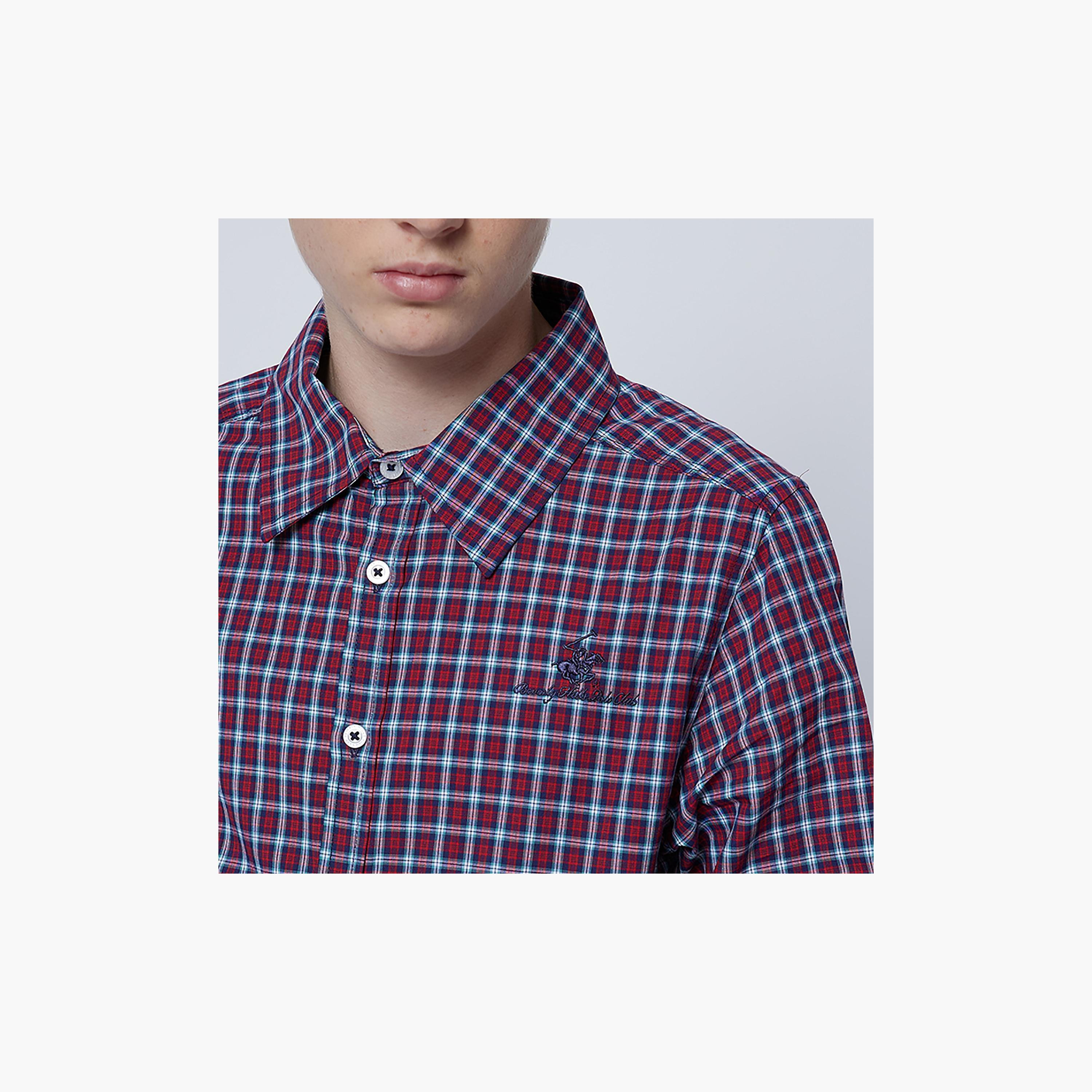 Buy Beverly Hills Polo Club Logo Embroidered Plaid Shirt Online