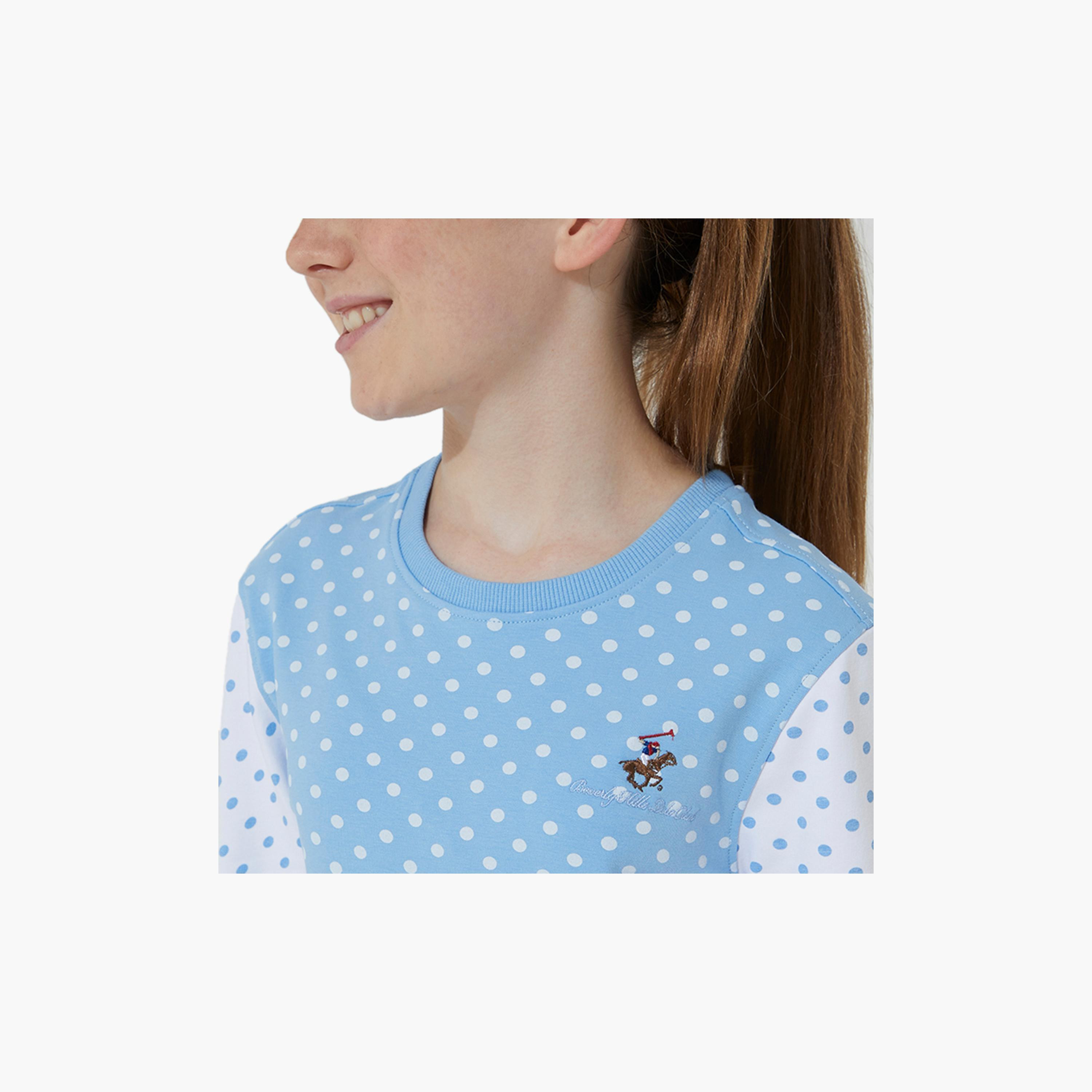 Beverly Hills Polo Club Logo Embroidered Polka Dot Sweatshirt-girls-clothing-winterwear-sweatshirts-image-3