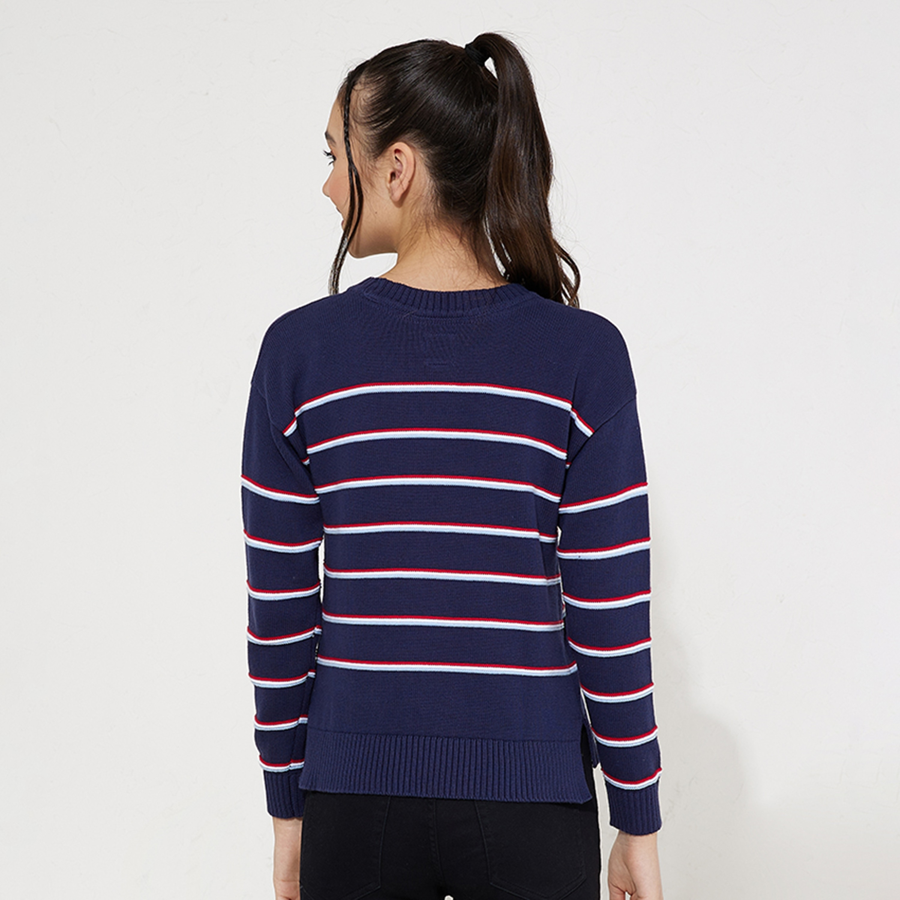 كنزة مخططة بأكمام طويلة من بيفرلي هيلز بولو كلوب-girls-clothing-jumpersandcardigans-image-2