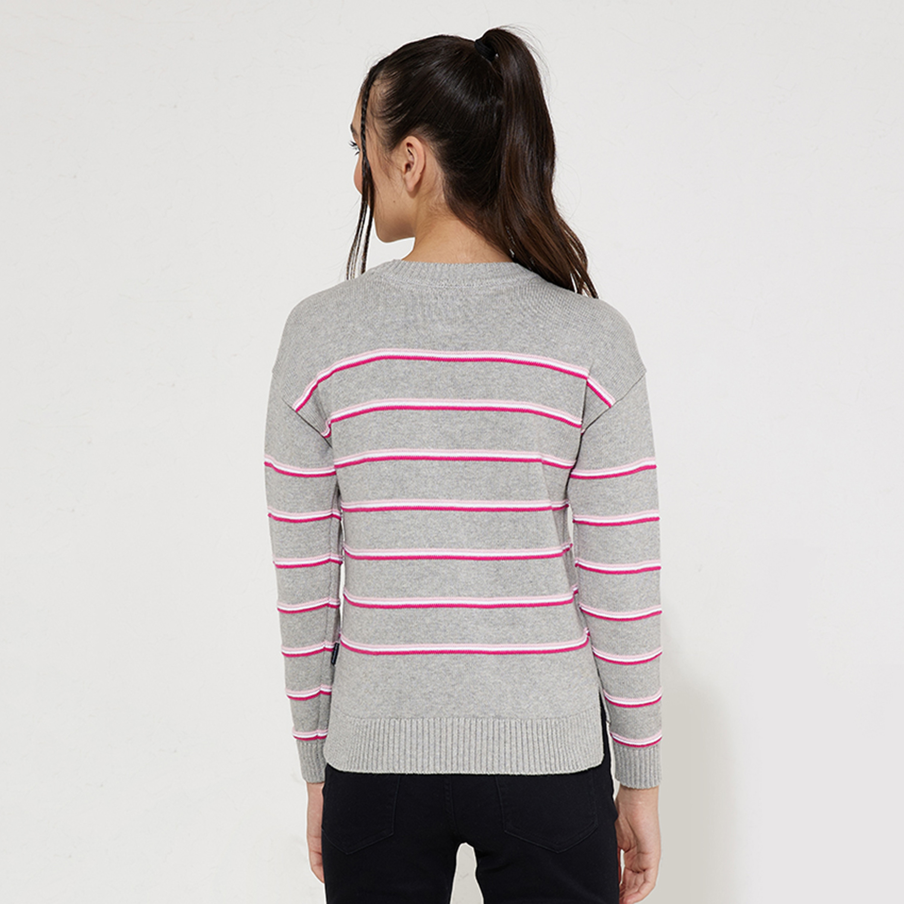 كنزة مخططة بأكمام طويلة من بيفرلي هيلز بولو كلوب-girls-clothing-jumpersandcardigans-image-9